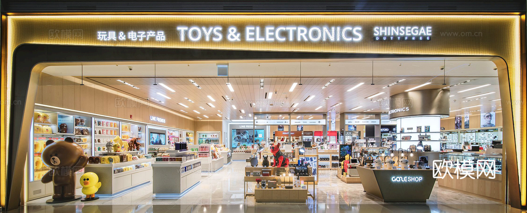 商场店铺门面夜景日景玻璃橱窗 写字楼大楼玻璃幕墙外立面贴图下载