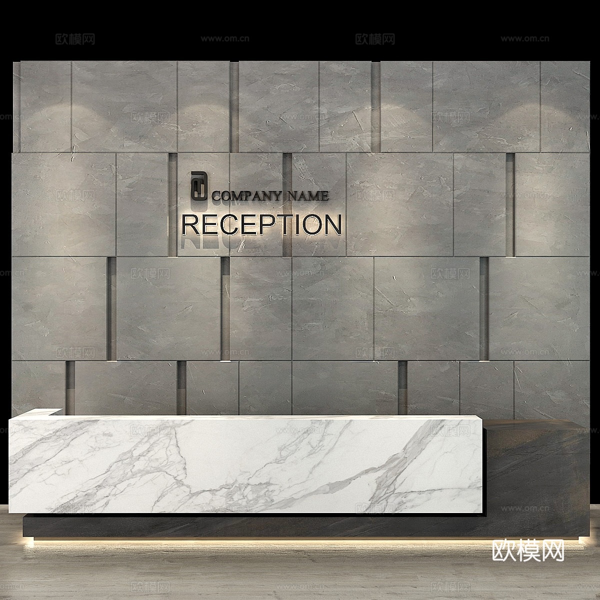 接待区套装073d模型下载