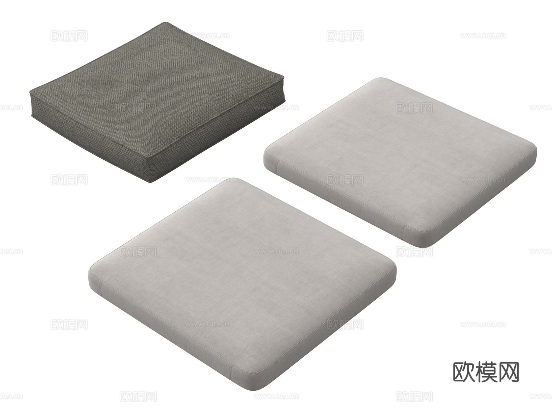 现代坐垫 沙发坐垫 飘窗坐垫 布艺su模型