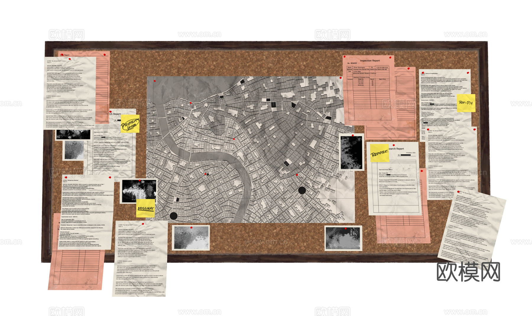 墙上画板 板书 杂志 书籍su模型