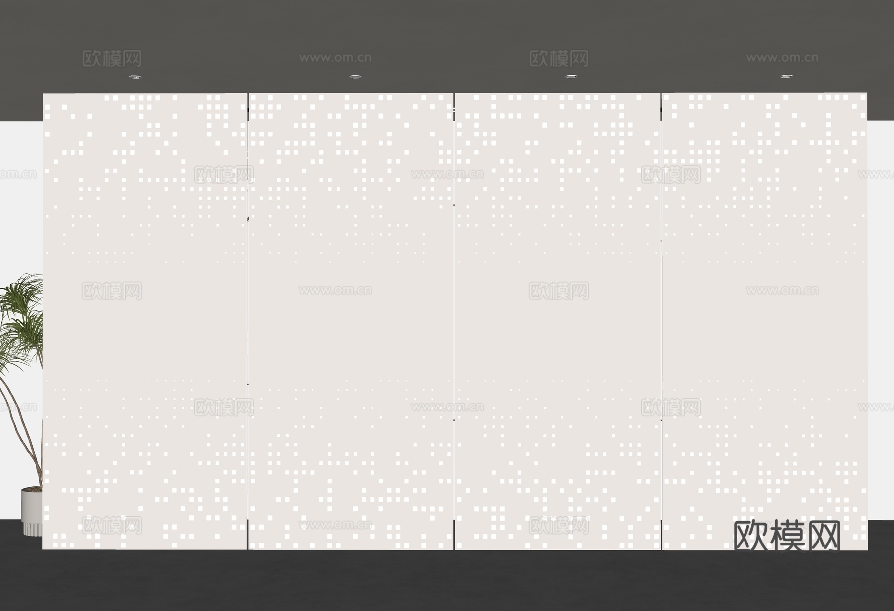 随机渐变孔板 冲孔板 穿孔护墙板 发光冲孔板 镂空板 冲孔板su模型