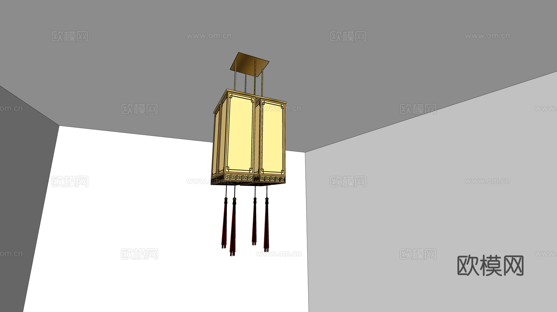 新中式吊灯 灯笼吊灯 中式吊灯su模型