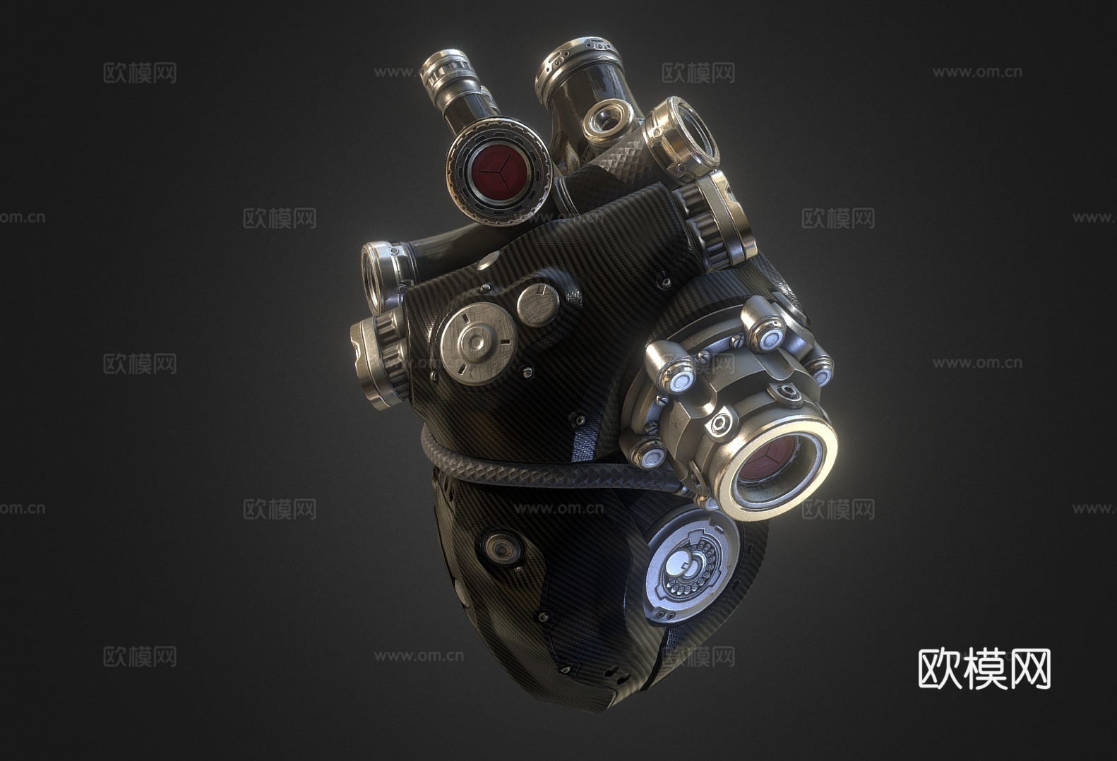 科技感心脏 机械心脏 医疗器械 电子心脏su模型