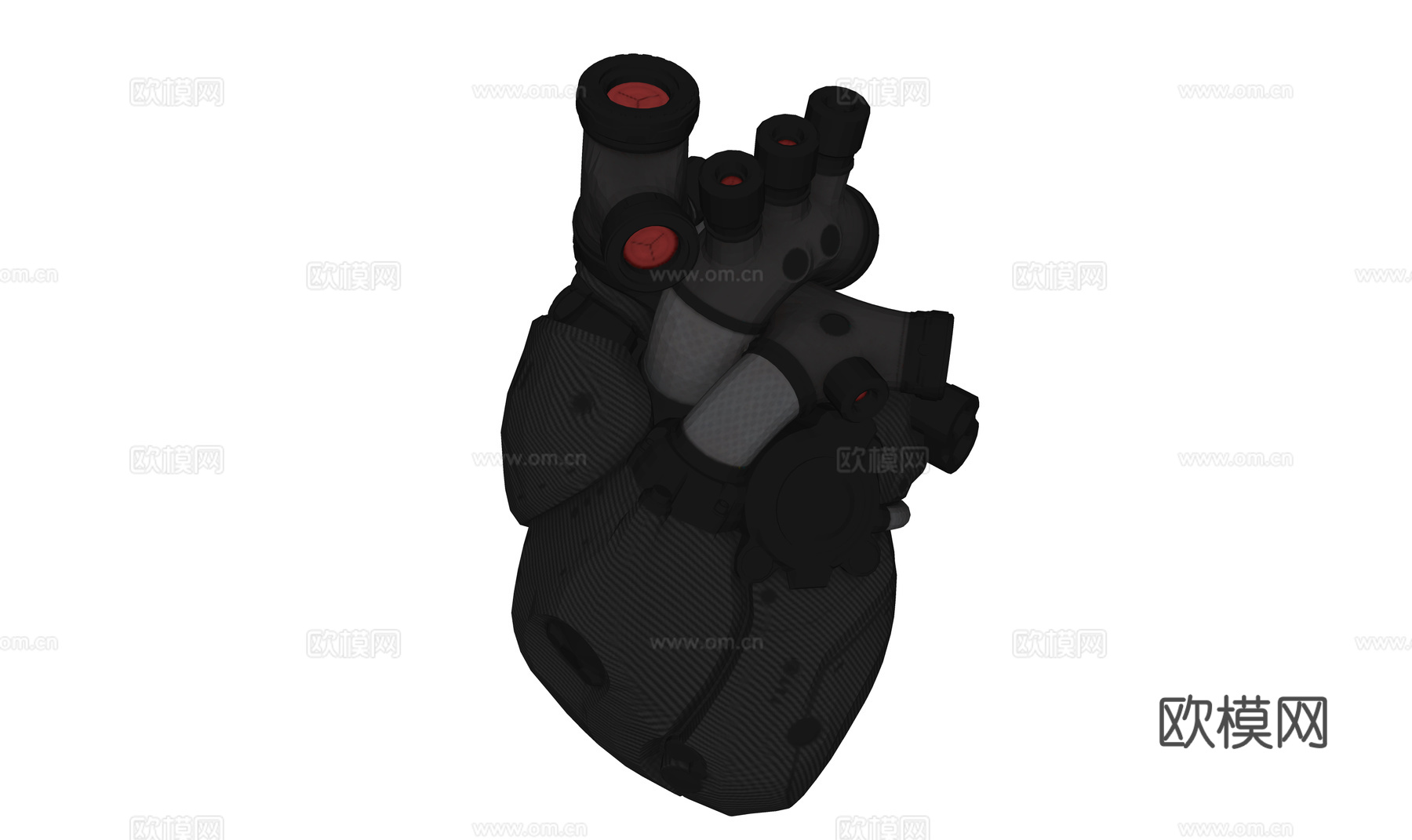 科技感心脏 机械心脏 医疗器械 电子心脏su模型