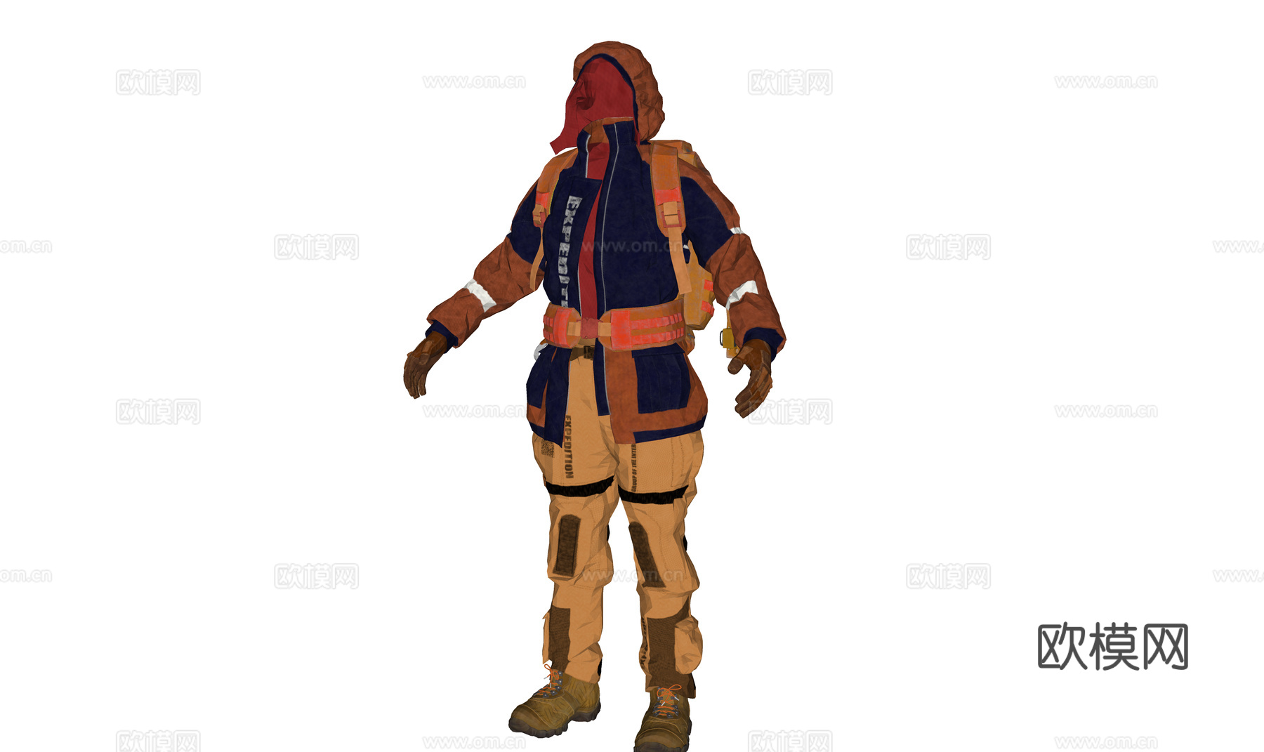 现代登山服 登山装 运动装su模型