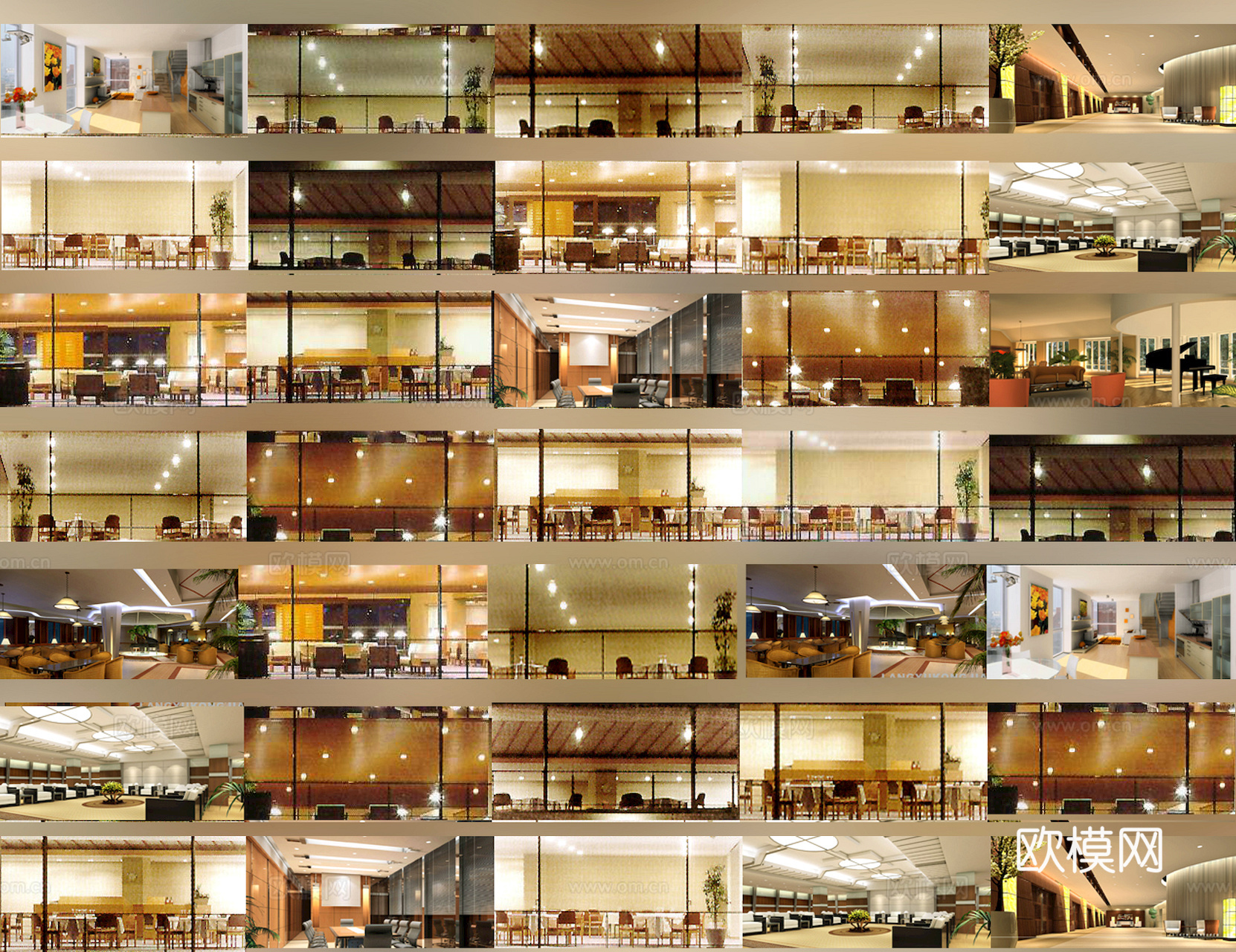 商场店铺门面夜景日景玻璃橱窗 写字楼大楼玻璃幕墙外立面贴图下载