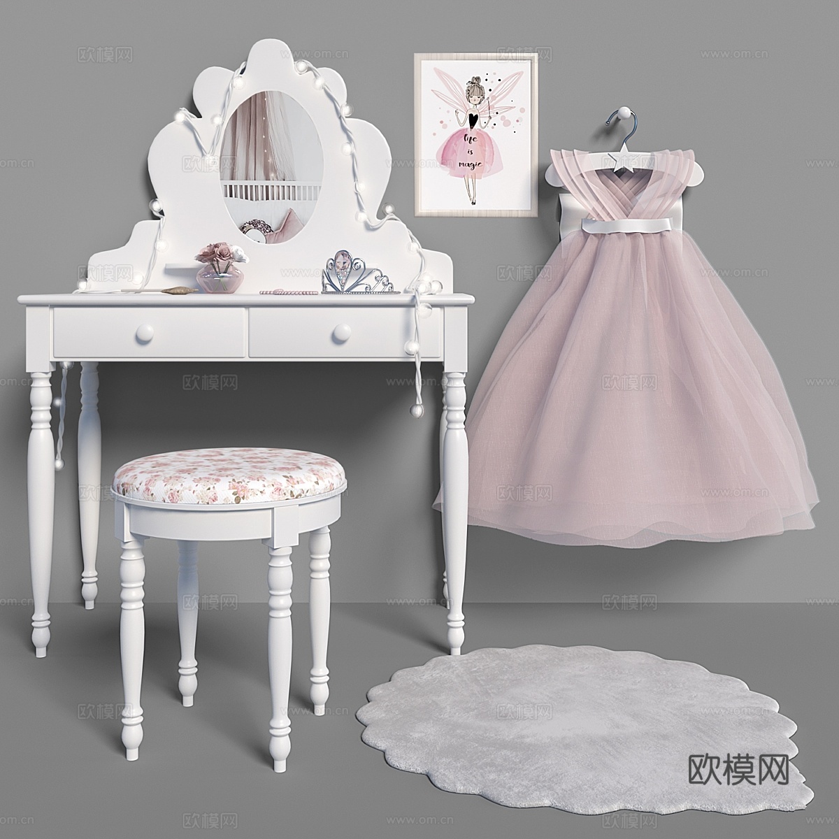 育婴室套装3d模型下载