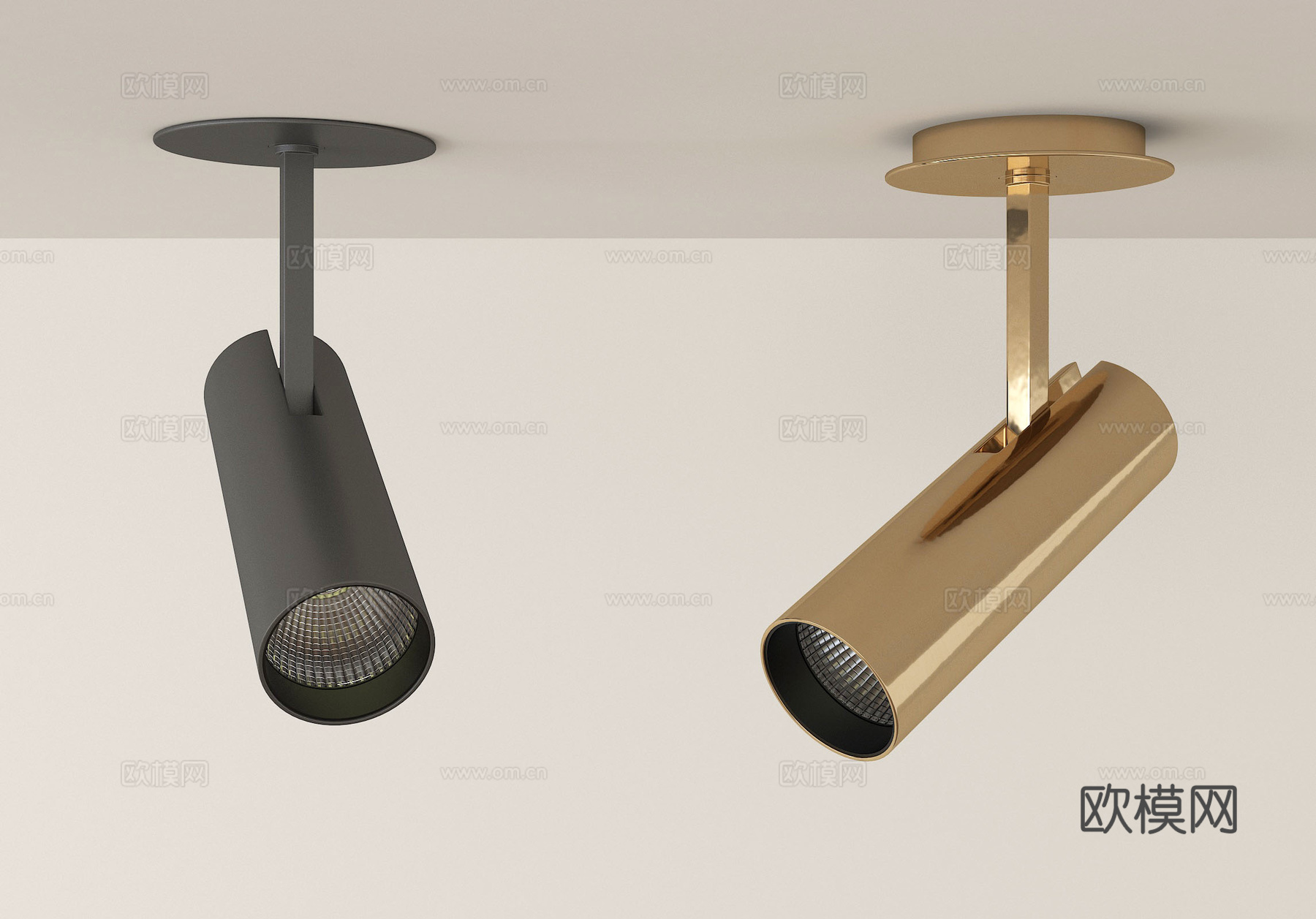 现代射灯 明装射灯 转向式su模型