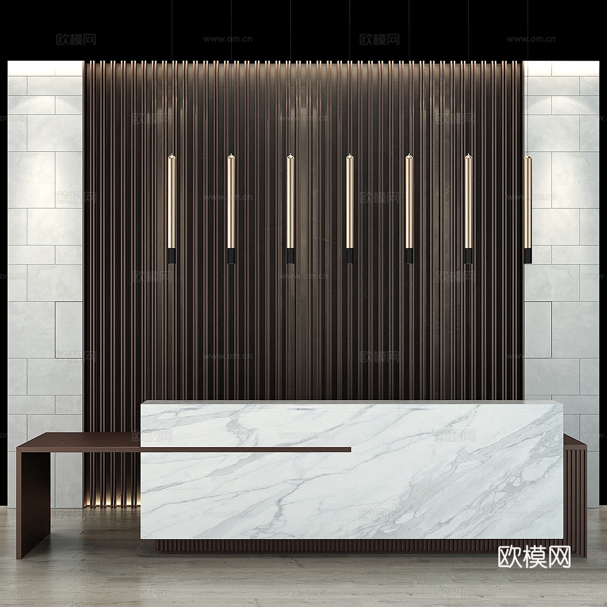 接待区套装053d模型下载