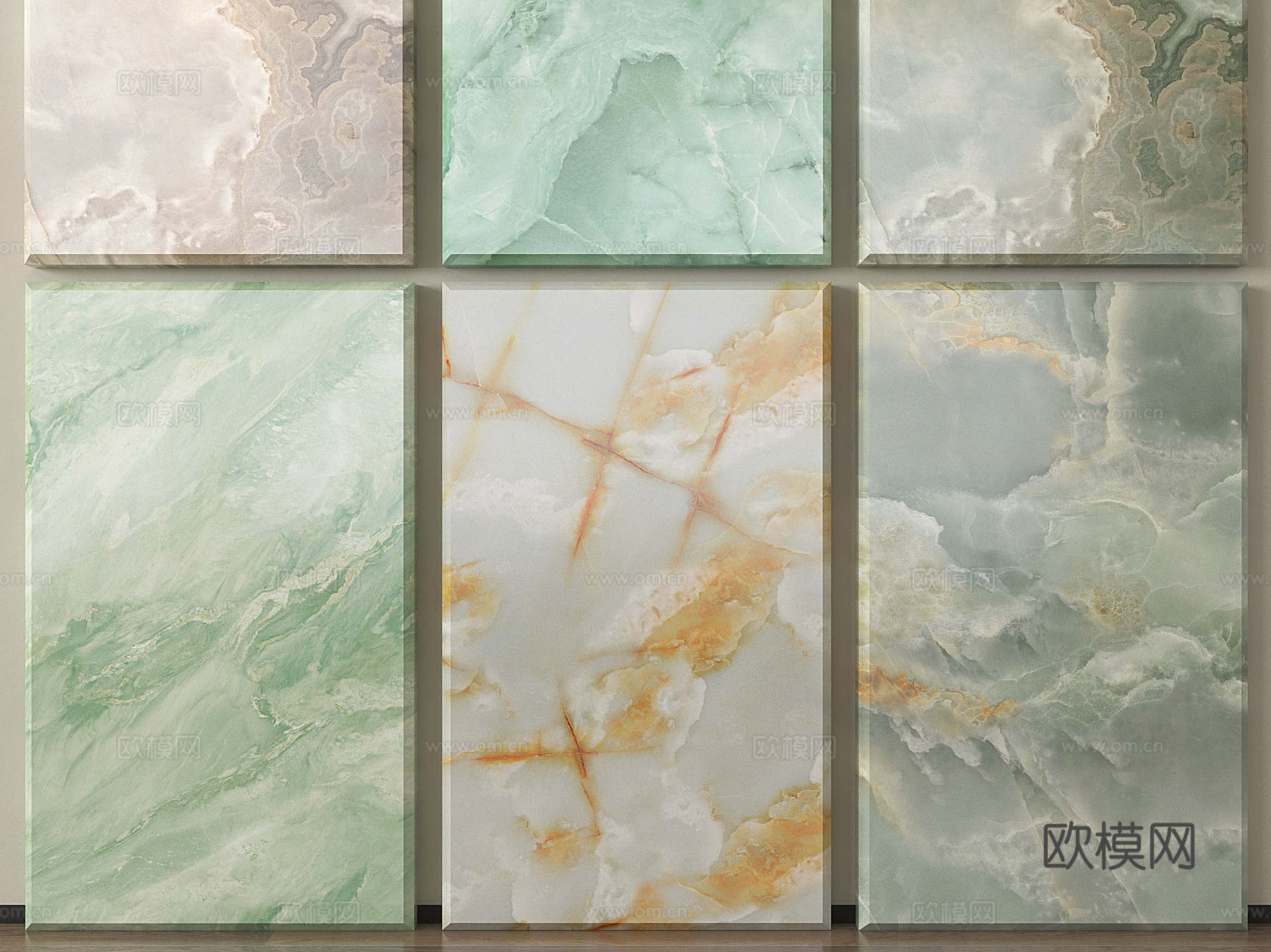 现代玉石 石材 大理石板 岩板 石材护墙板 背景墙su模型