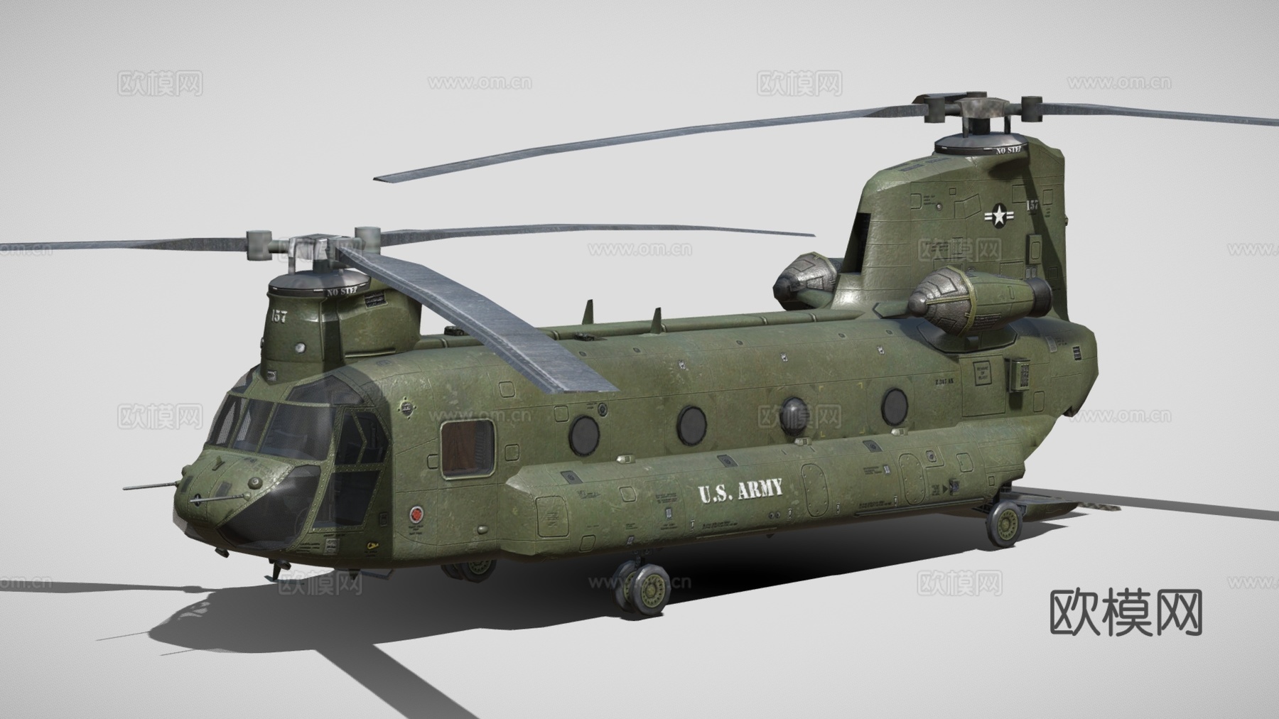 现代运输工具 运输直升机 鱼鹰直升机su模型