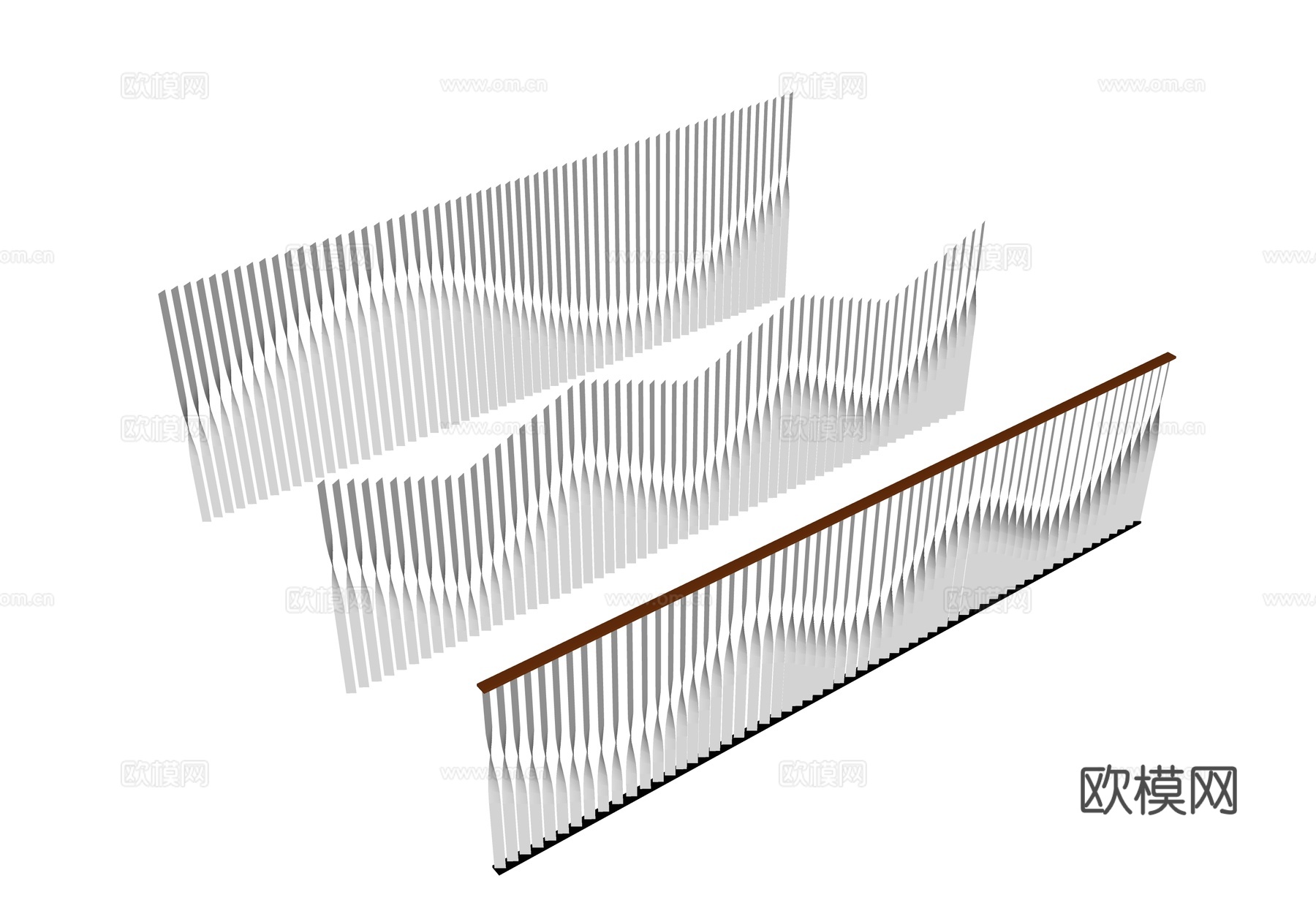 现代栏杆 异形栏杆 金属栏杆 景观栏杆 道路隔离栏杆 栏杆su模型