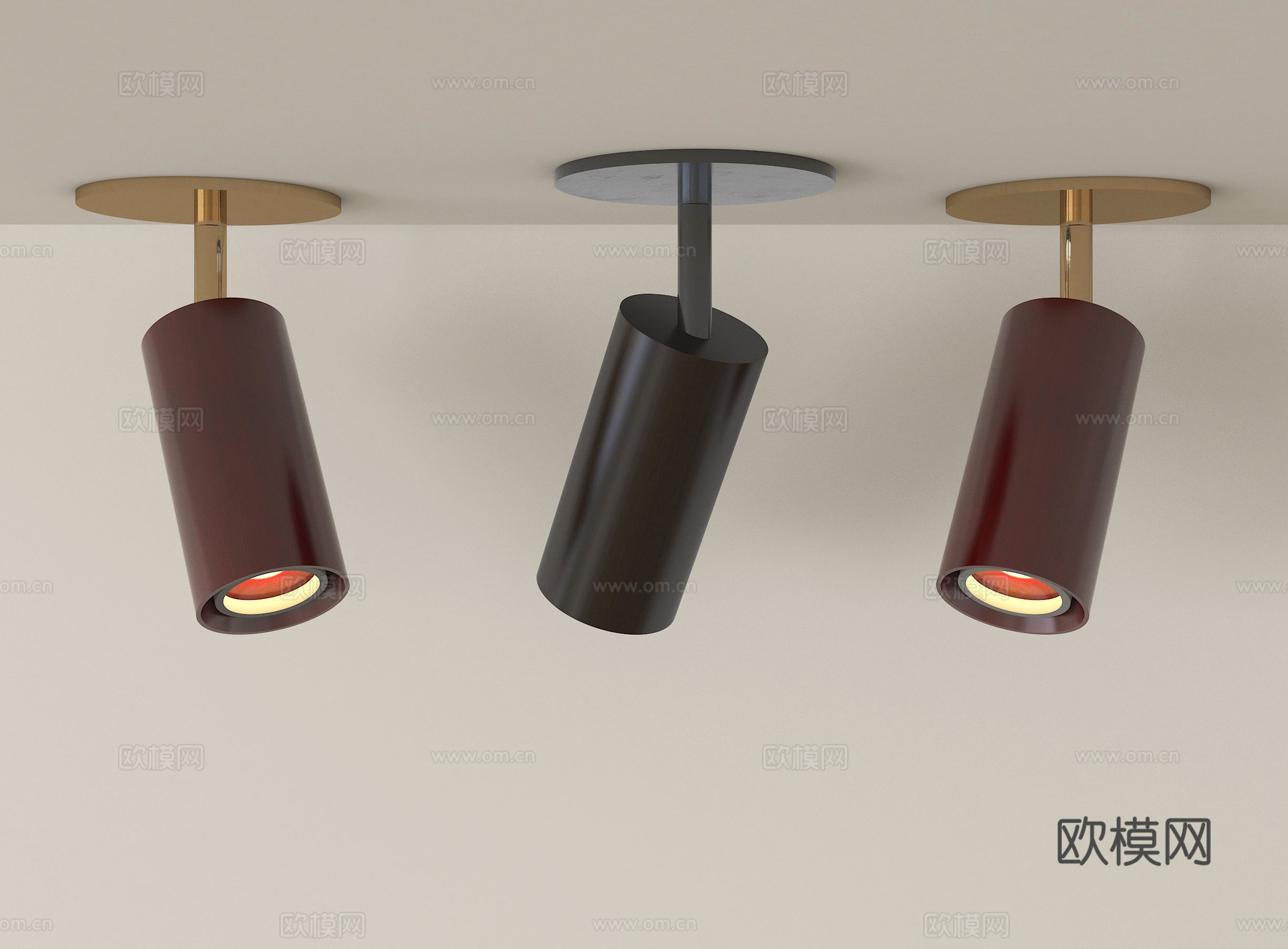 现代射灯 明装射灯su模型