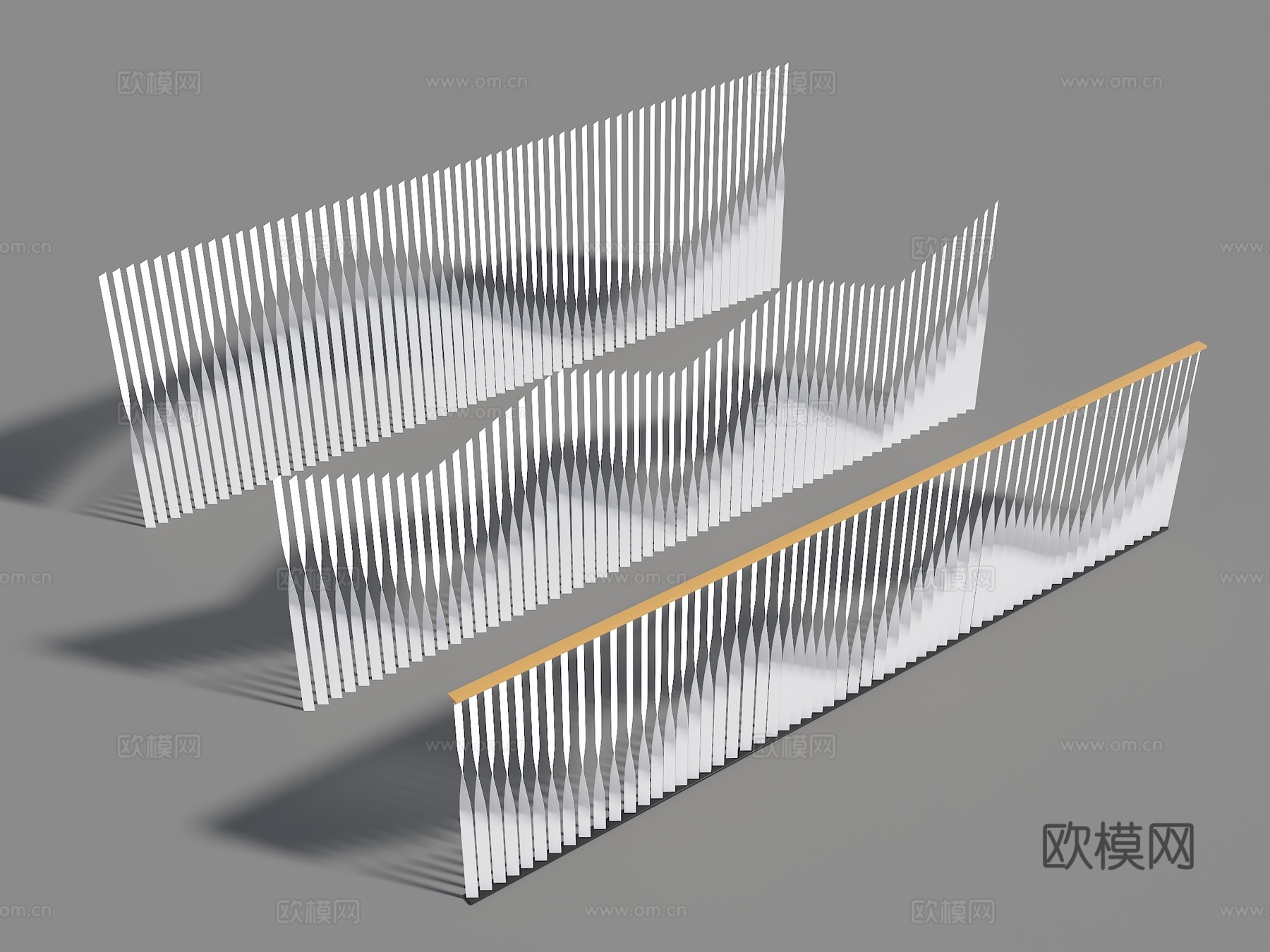 现代栏杆 异形栏杆 金属栏杆 景观栏杆 道路隔离栏杆 栏杆su模型