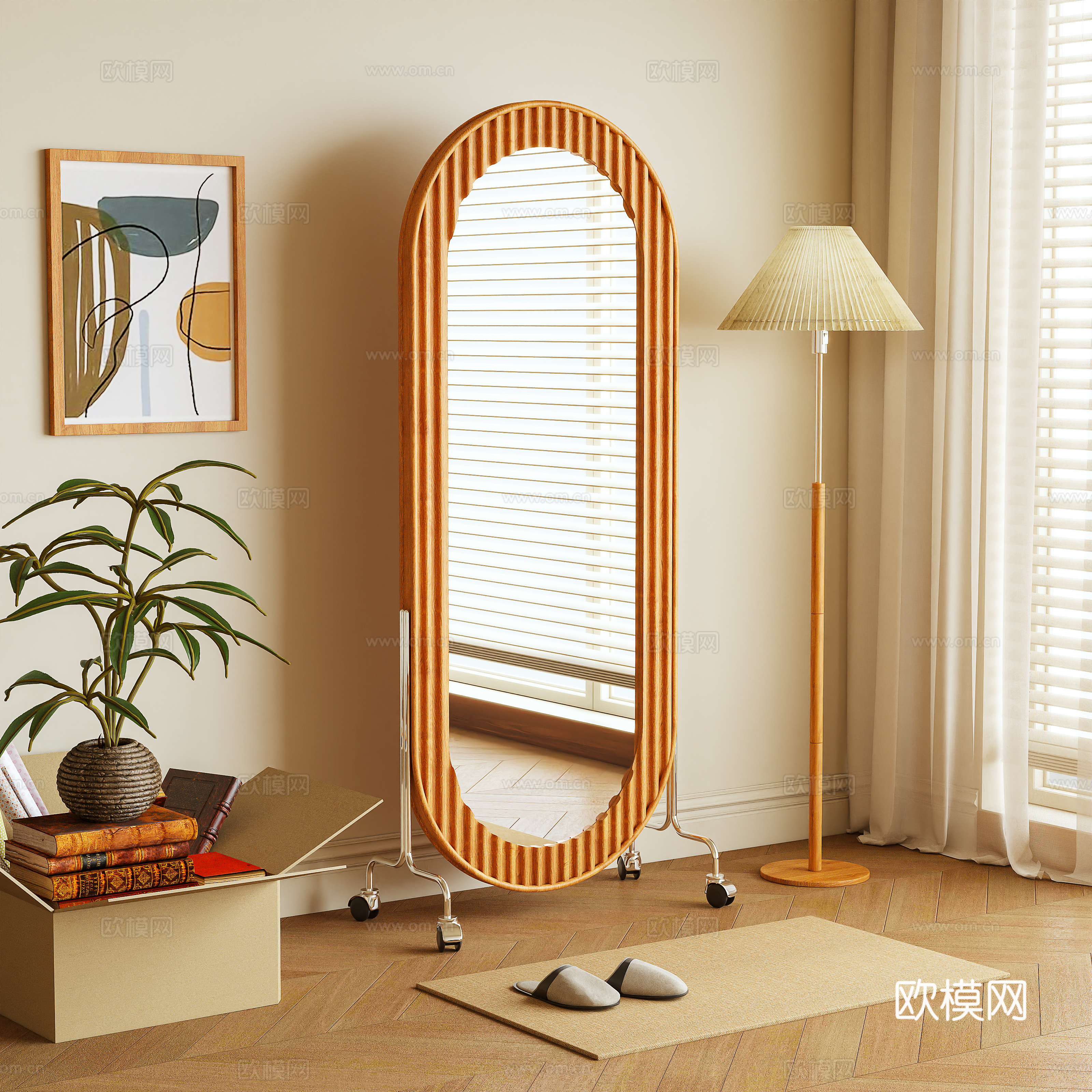 镜子 落地镜 全身镜3d模型下载