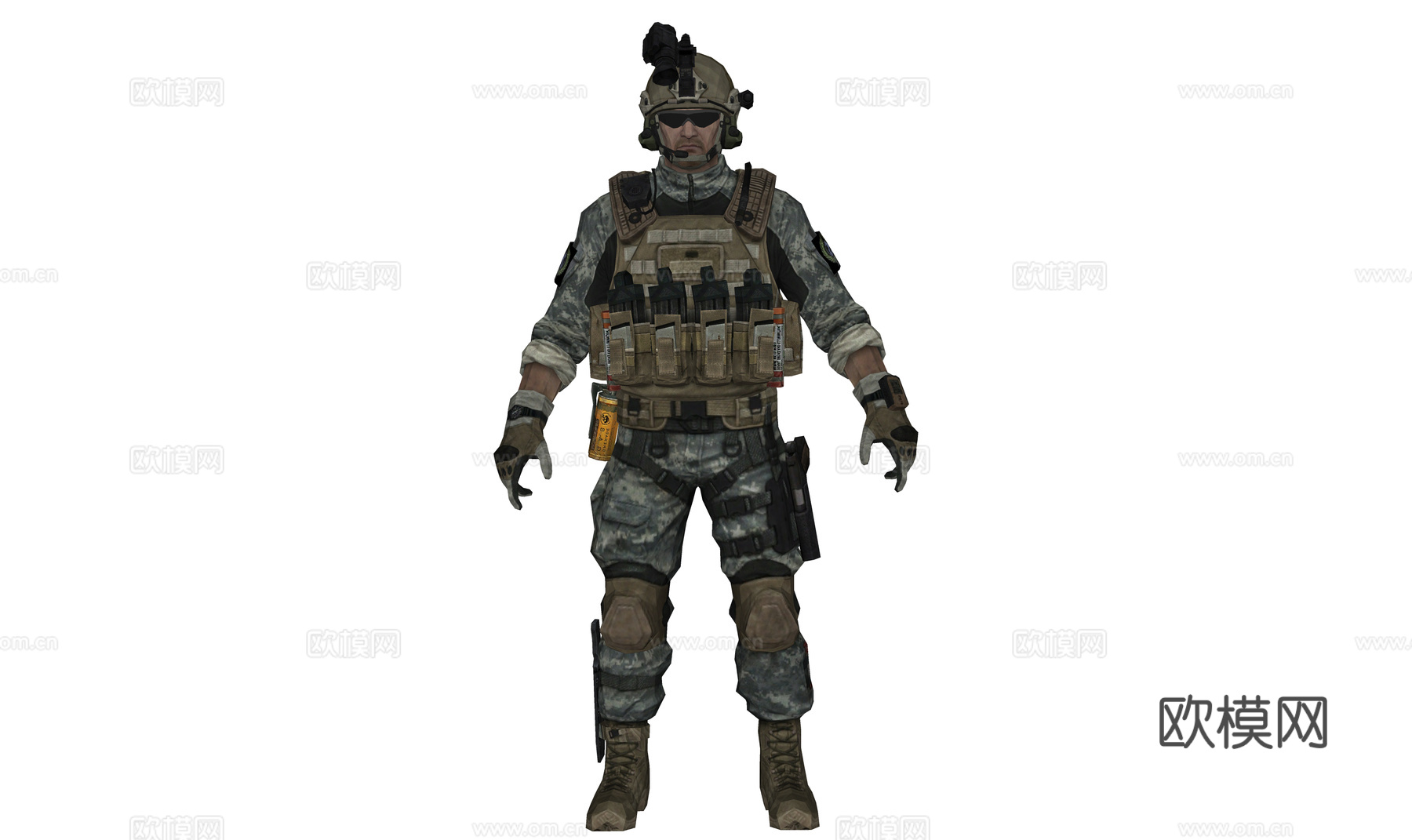 现代士兵 军人 武装人员 作战人员su模型