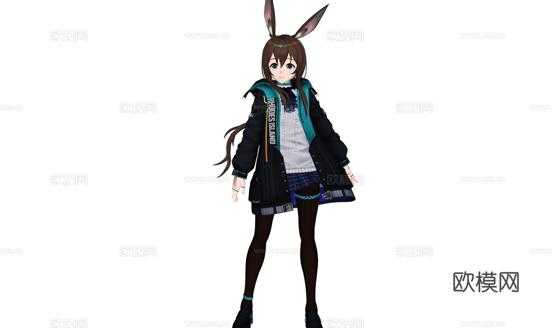 二次元可爱女生 兔子女孩 可爱动漫人物 动漫少女su模型