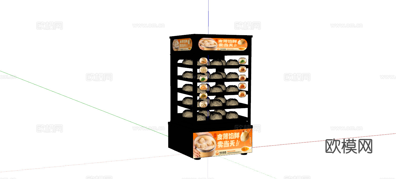 蒸包机 便利店电器 烤肠机 关东煮 保温柜su模型