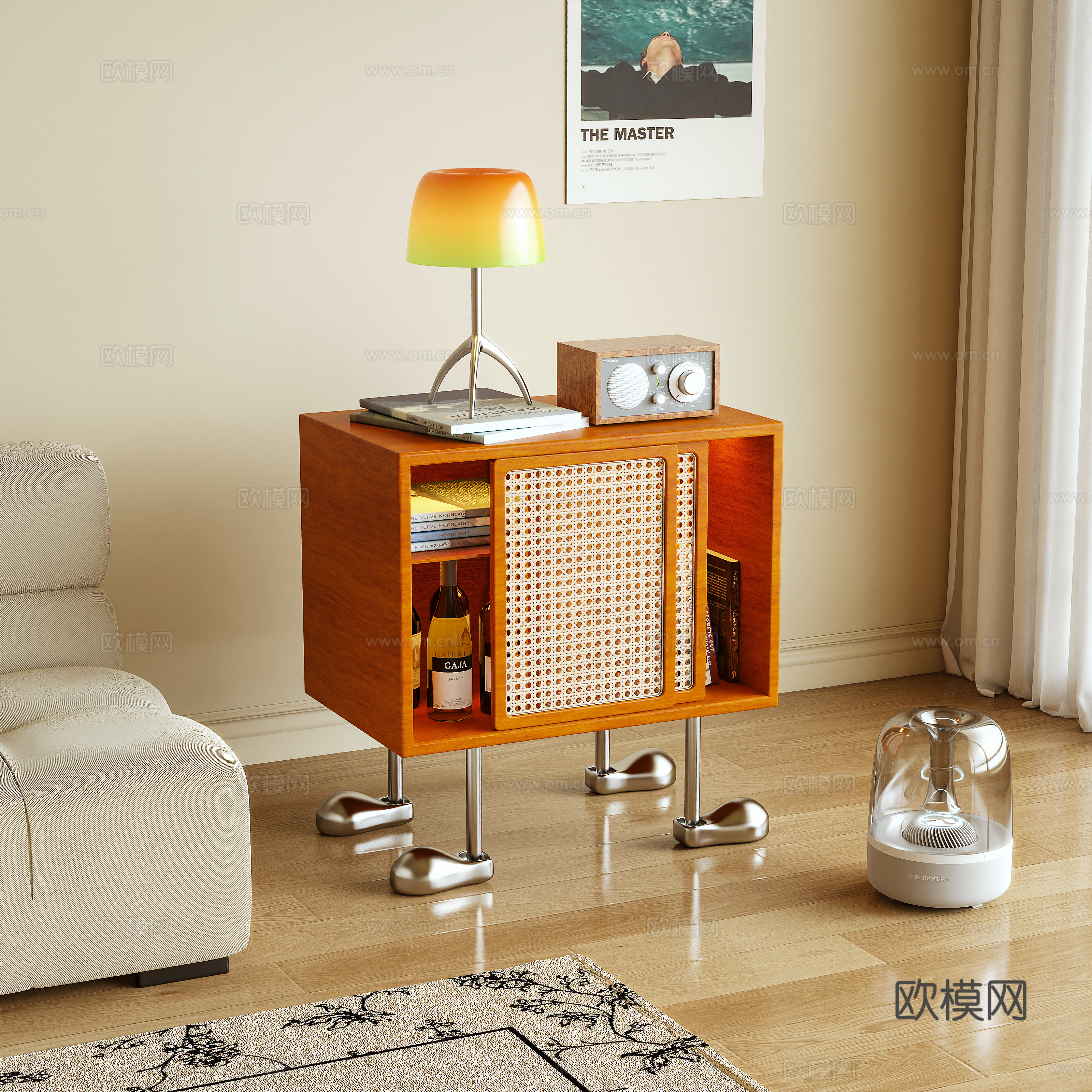 储物柜 边柜 边几 床头柜 摆件3d模型下载