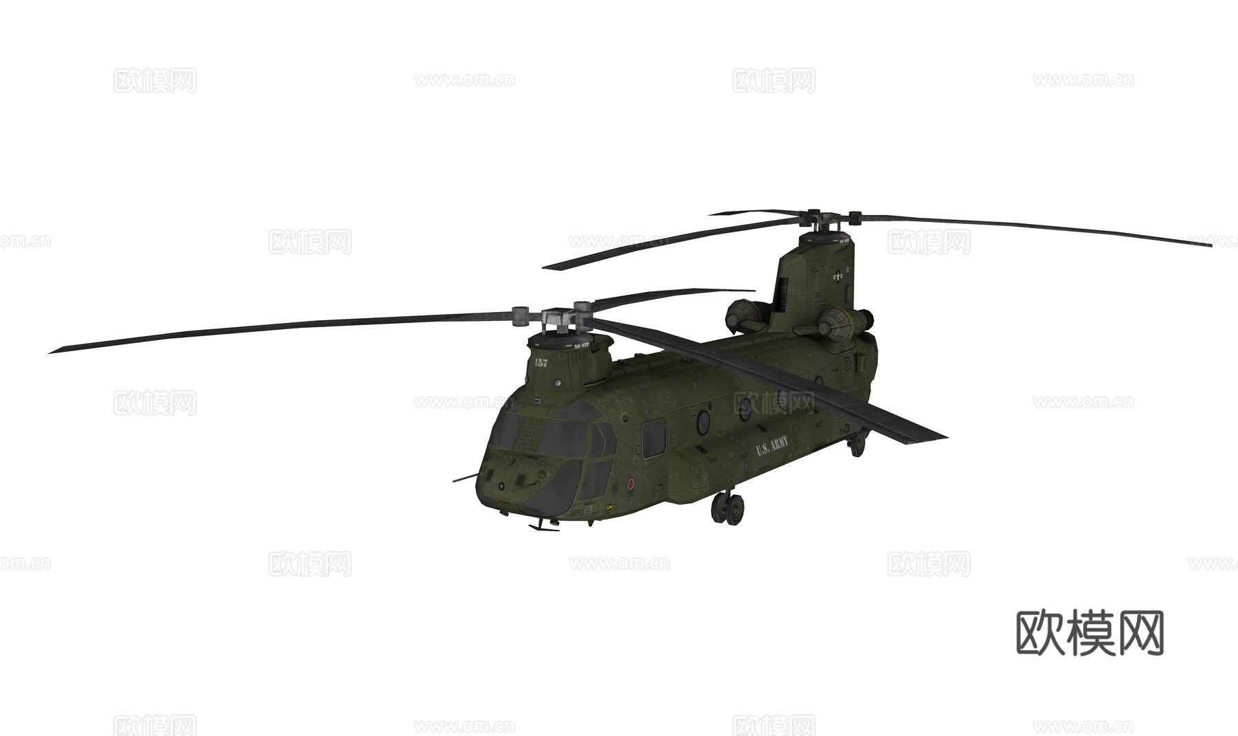 现代运输工具 运输直升机 鱼鹰直升机su模型