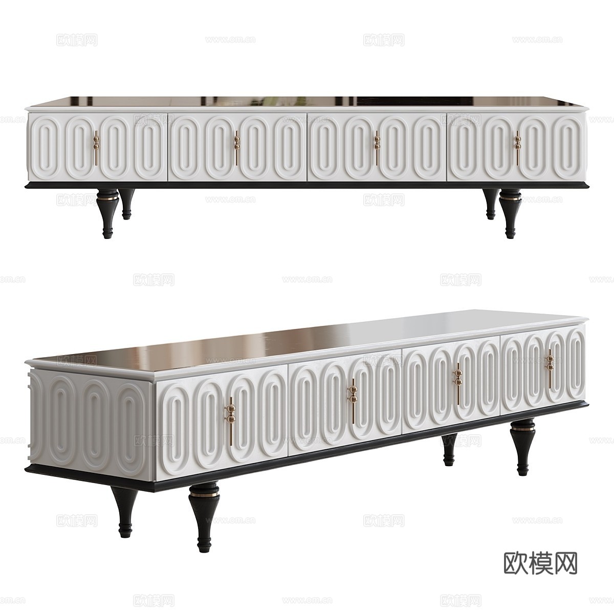 新古典 BELGRAD 电视柜3d模型下载（渲染图1）