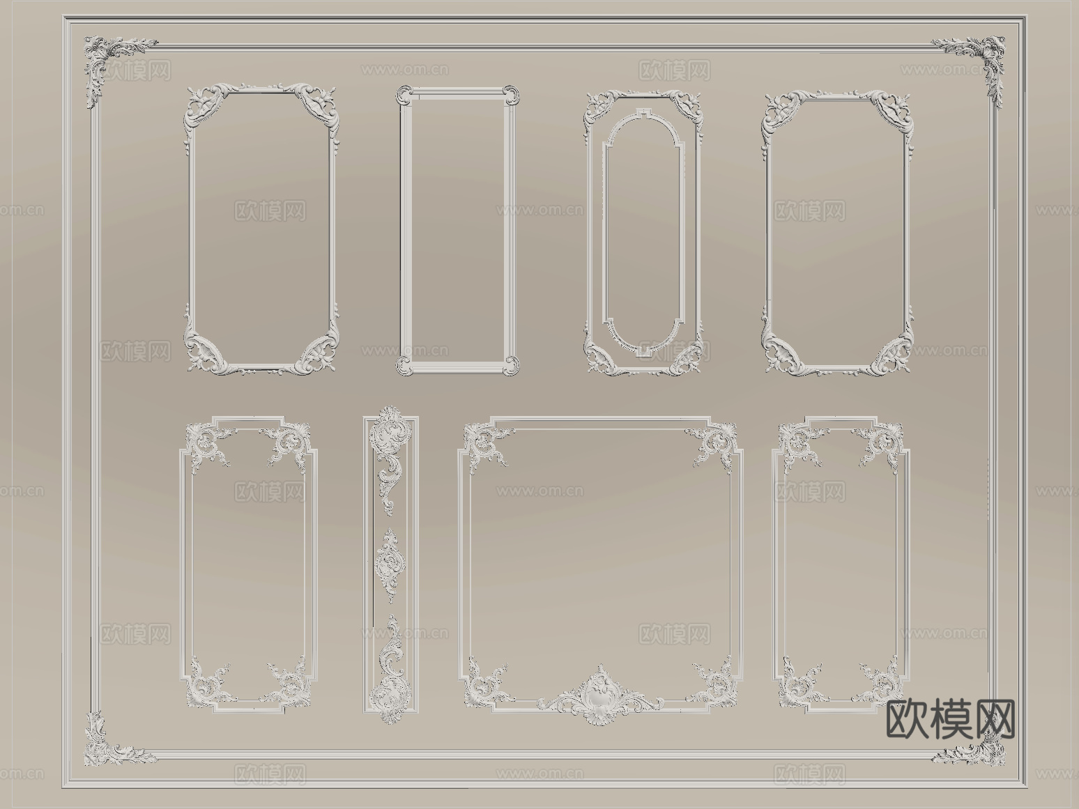 法式线条 雕花线条 构件线条 石膏线su模型
