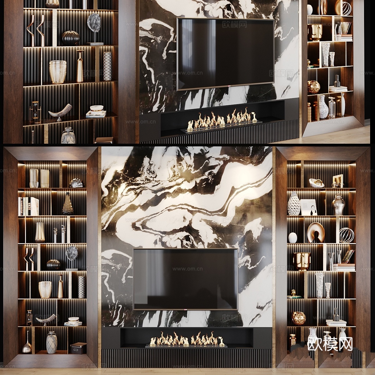 电视套装1503d模型下载