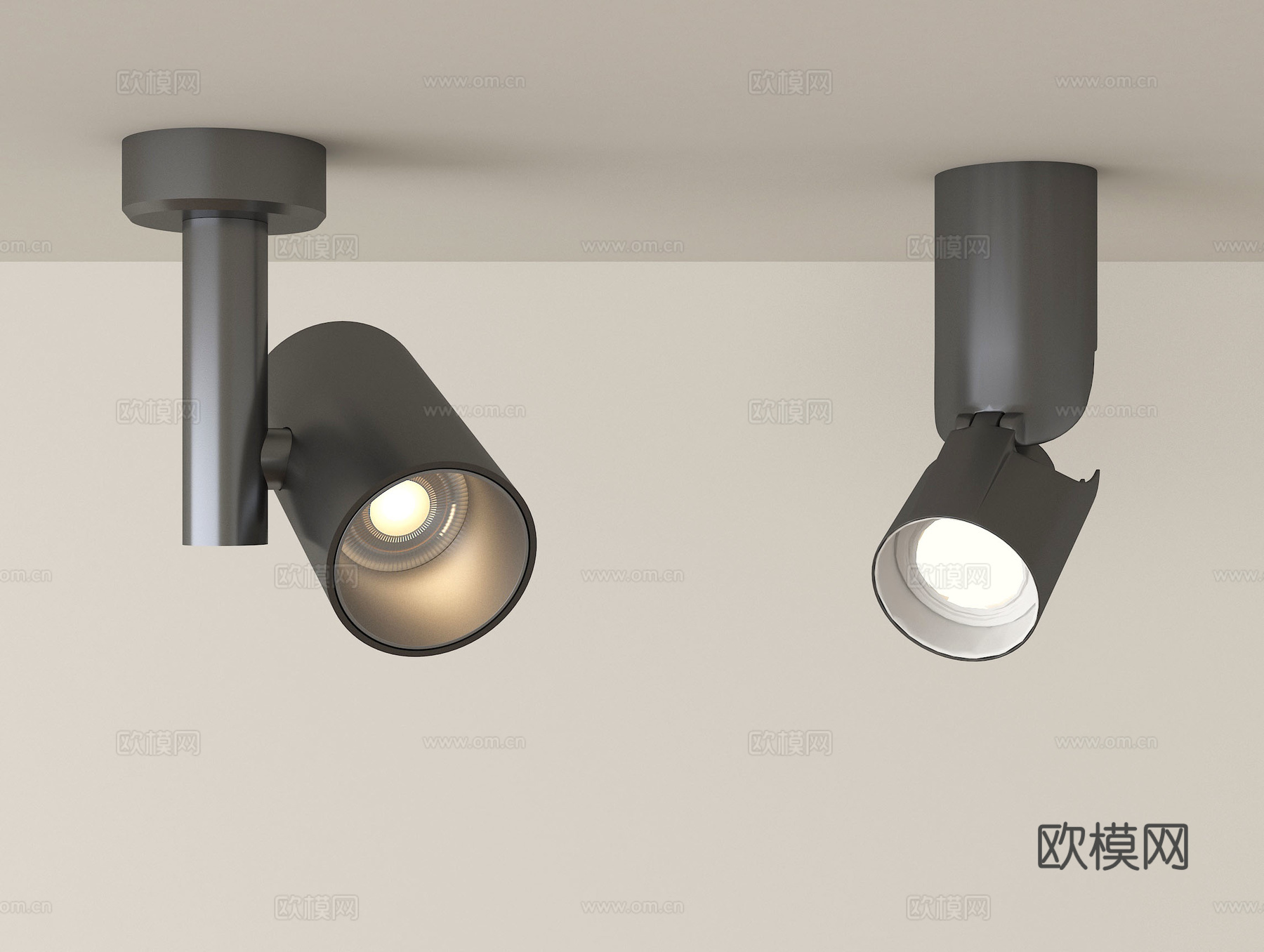 现代射灯 明装射灯 转向式su模型