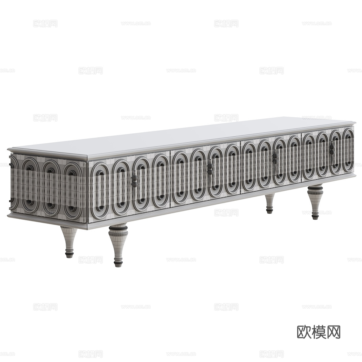 新古典 BELGRAD 电视柜3d模型下载（渲染图2）