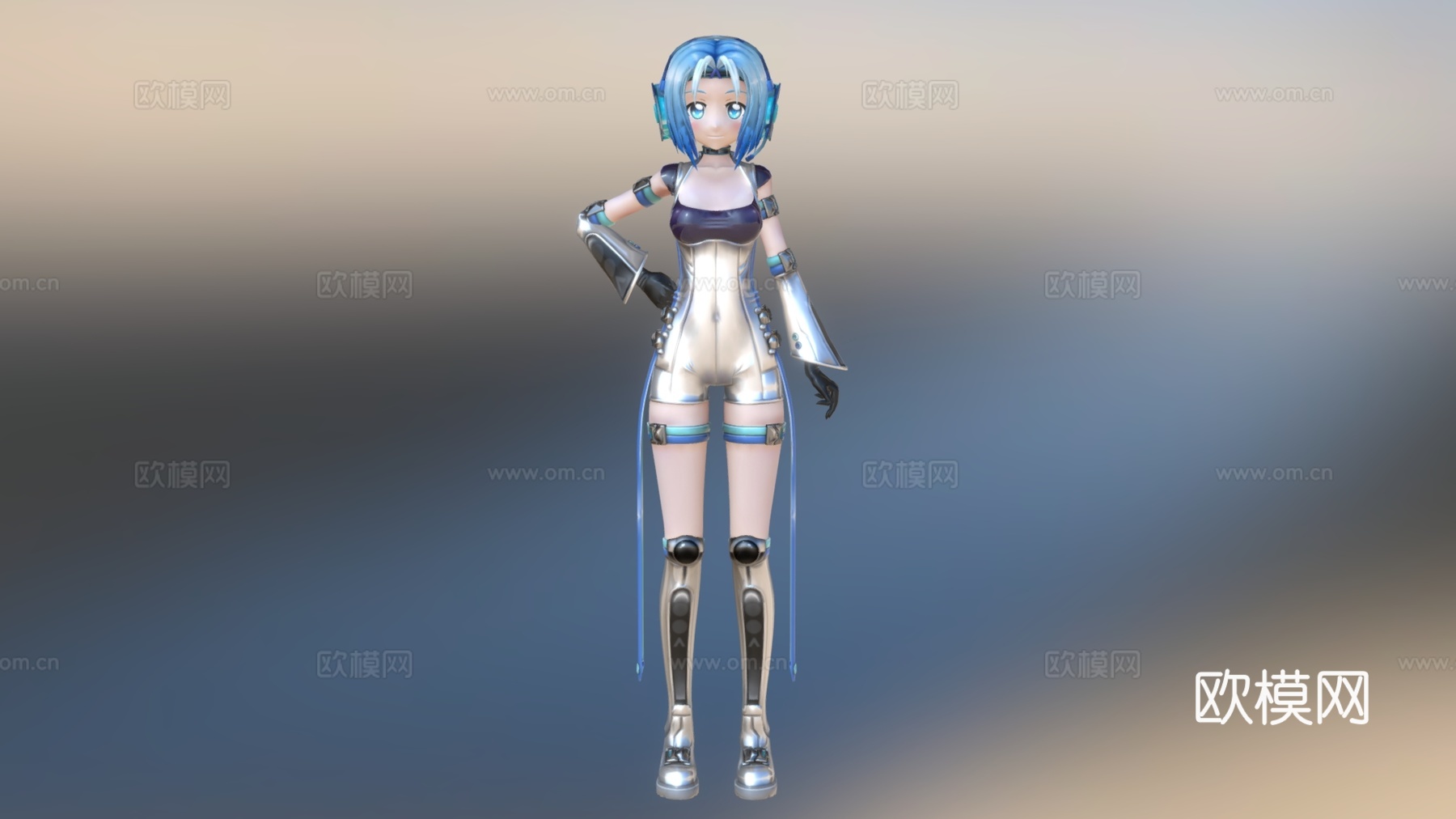 二次元可爱女生 兔子女孩 可爱动漫人物 动漫少女su模型