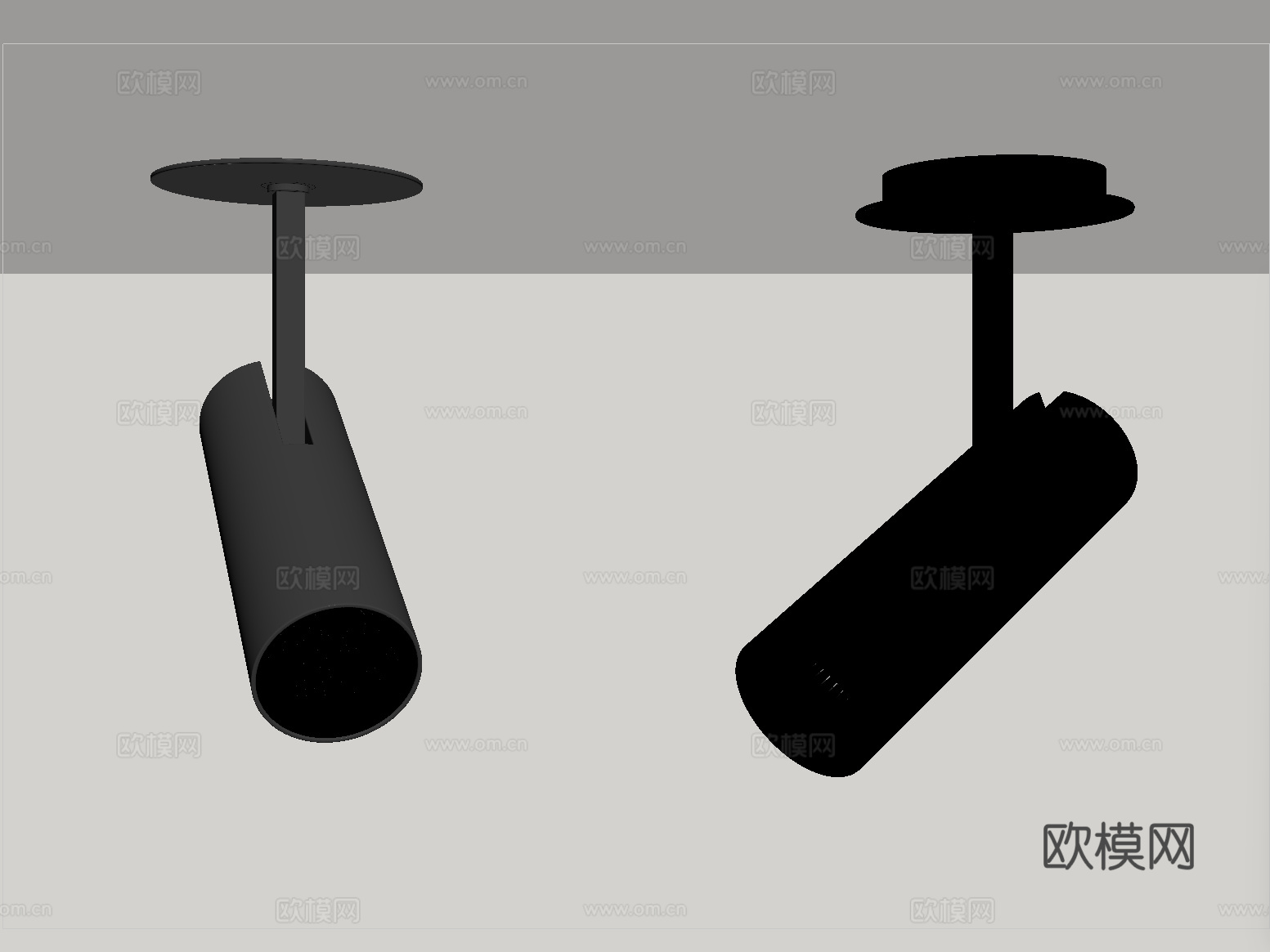 现代射灯 明装射灯 转向式su模型