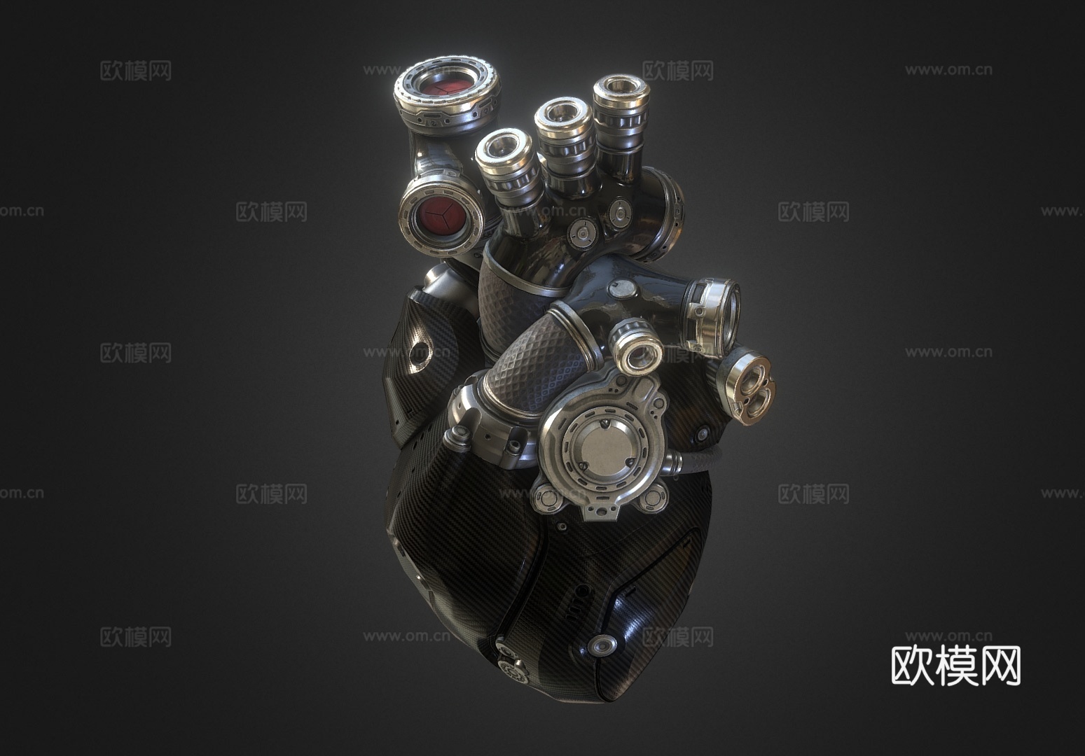 科技感心脏 机械心脏 医疗器械 电子心脏su模型