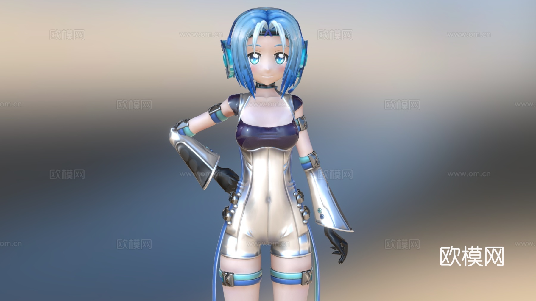 二次元可爱女生 兔子女孩 可爱动漫人物 动漫少女su模型