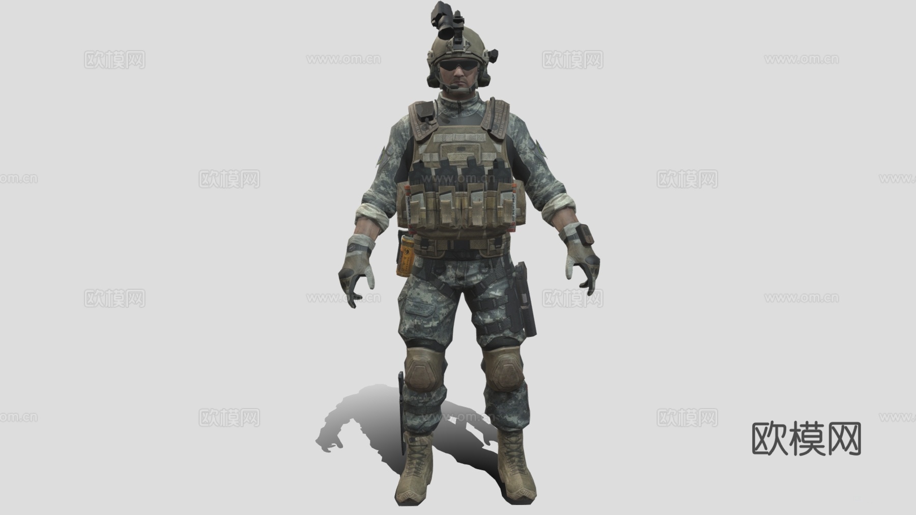 现代士兵 军人 武装人员 作战人员su模型