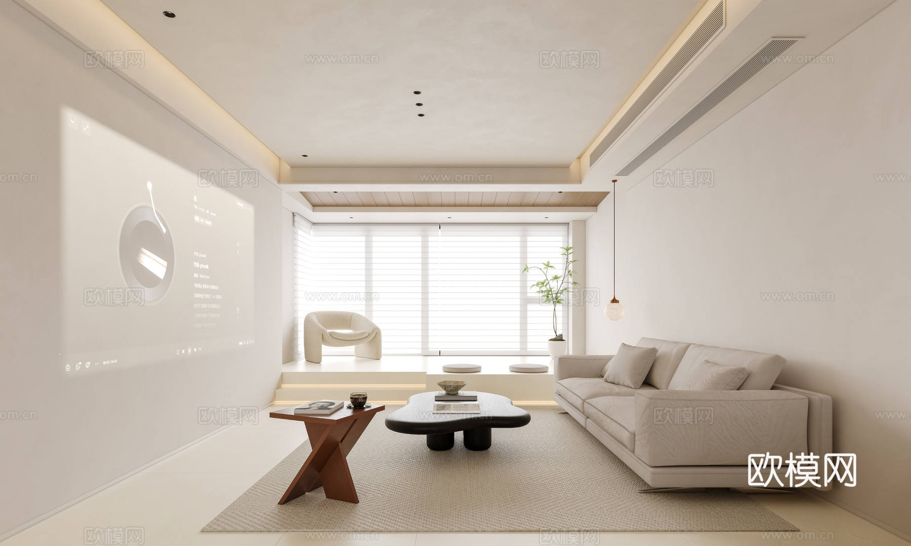 现代极简客厅免费3d模型