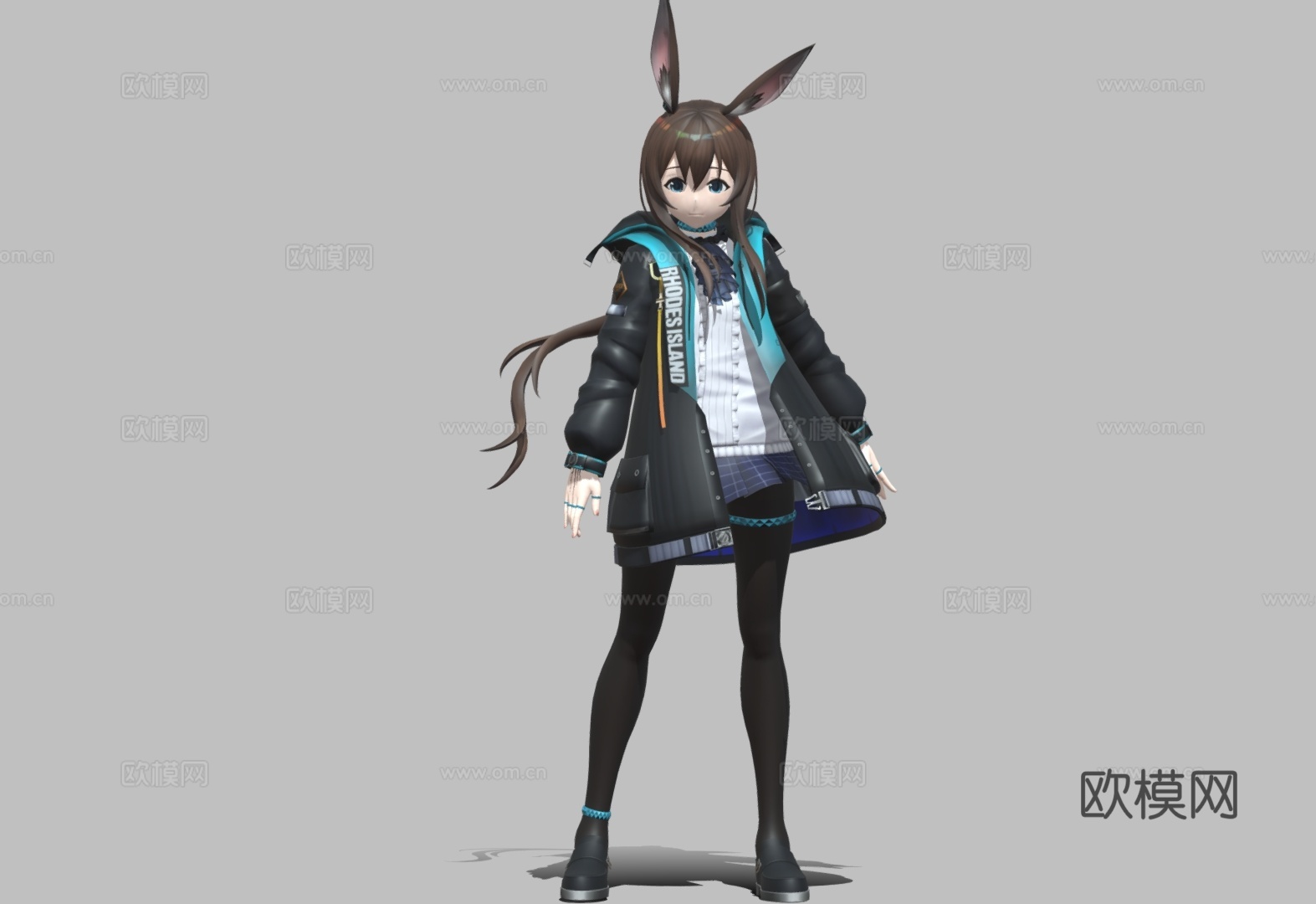 二次元可爱女生 兔子女孩 可爱动漫人物 动漫少女su模型