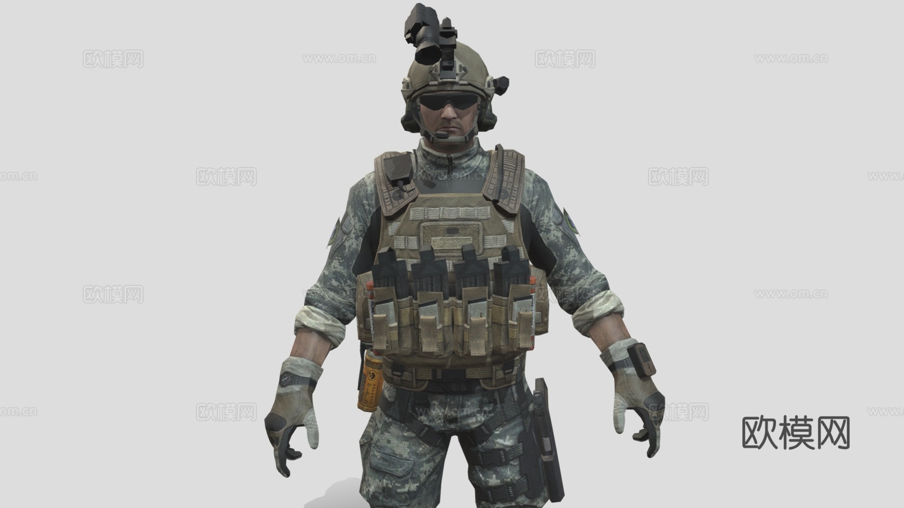 现代士兵 军人 武装人员 作战人员su模型