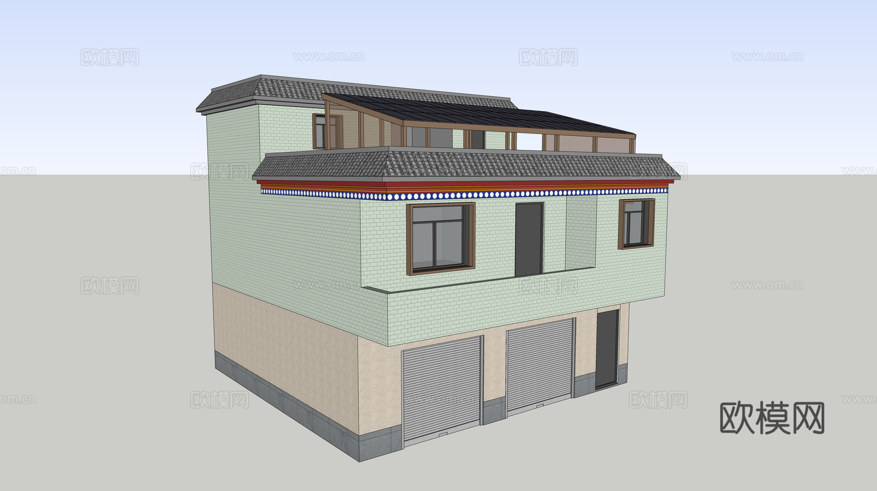 村镇居民楼民宅现代多层住宅自建房su模型