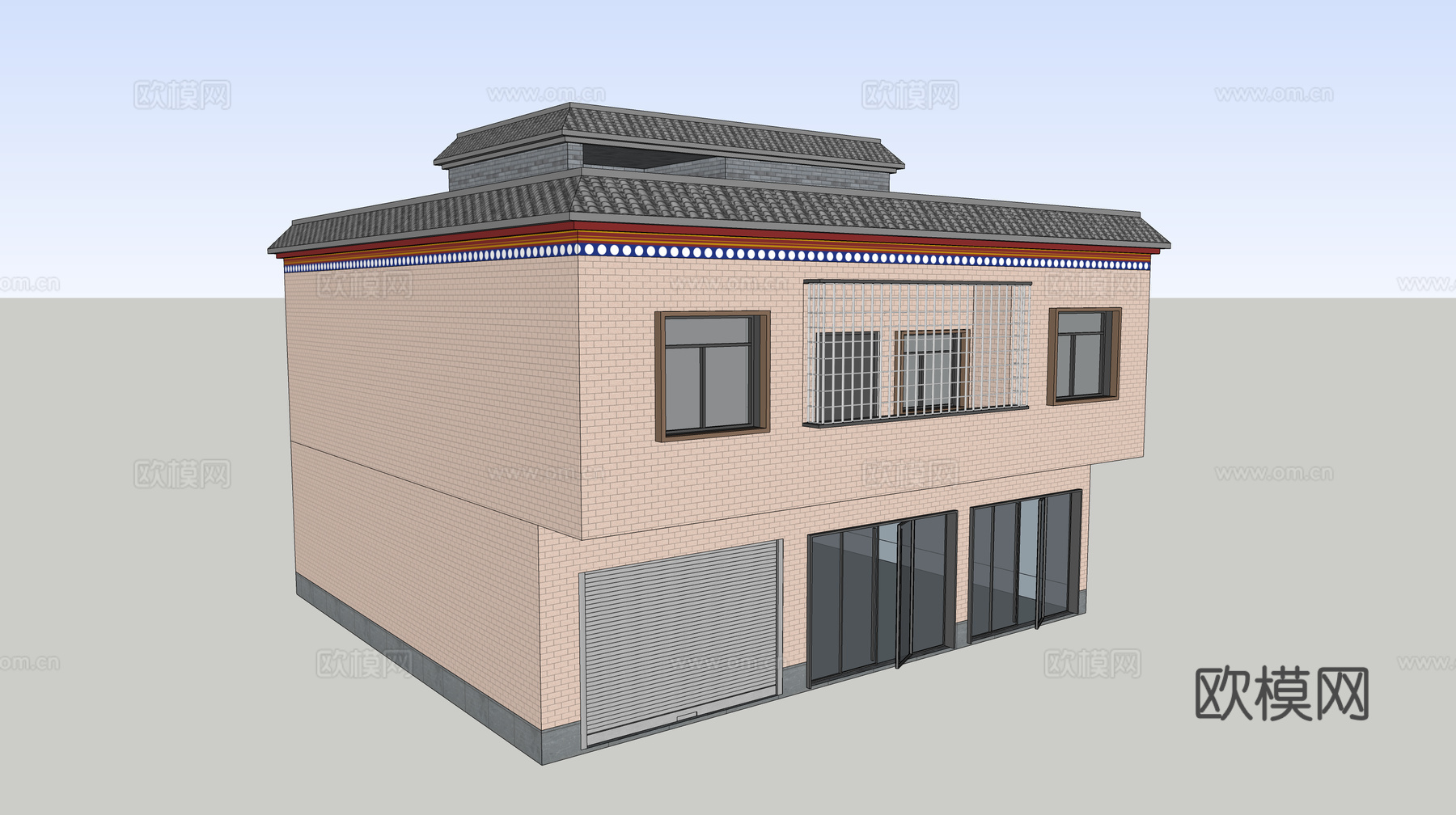村镇居民楼民宅现代多层住宅su模型
