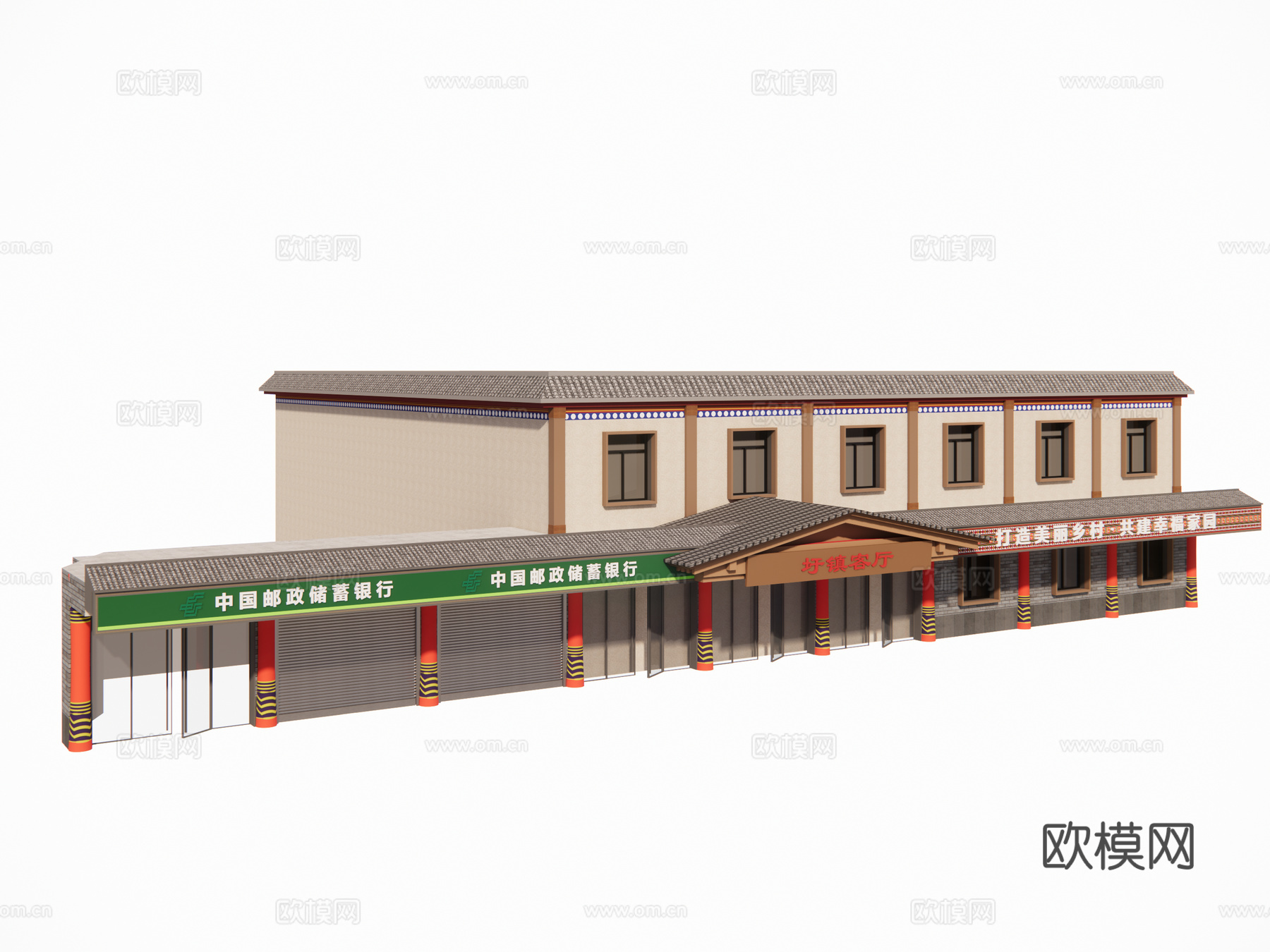 村镇居民楼民宅现代多层住宅自建房su模型