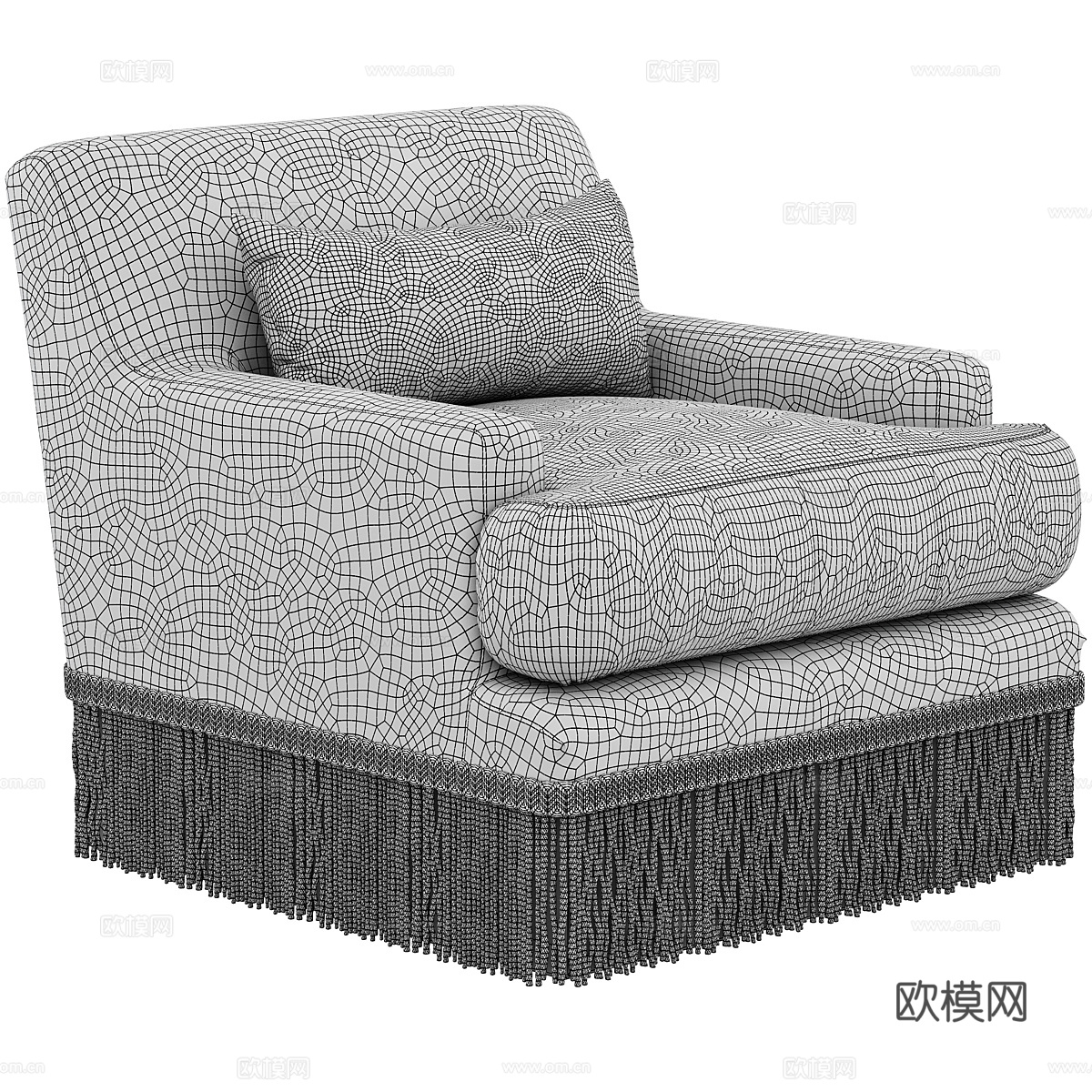 美式简约 Yves 沙发椅3d模型下载（渲染图5）