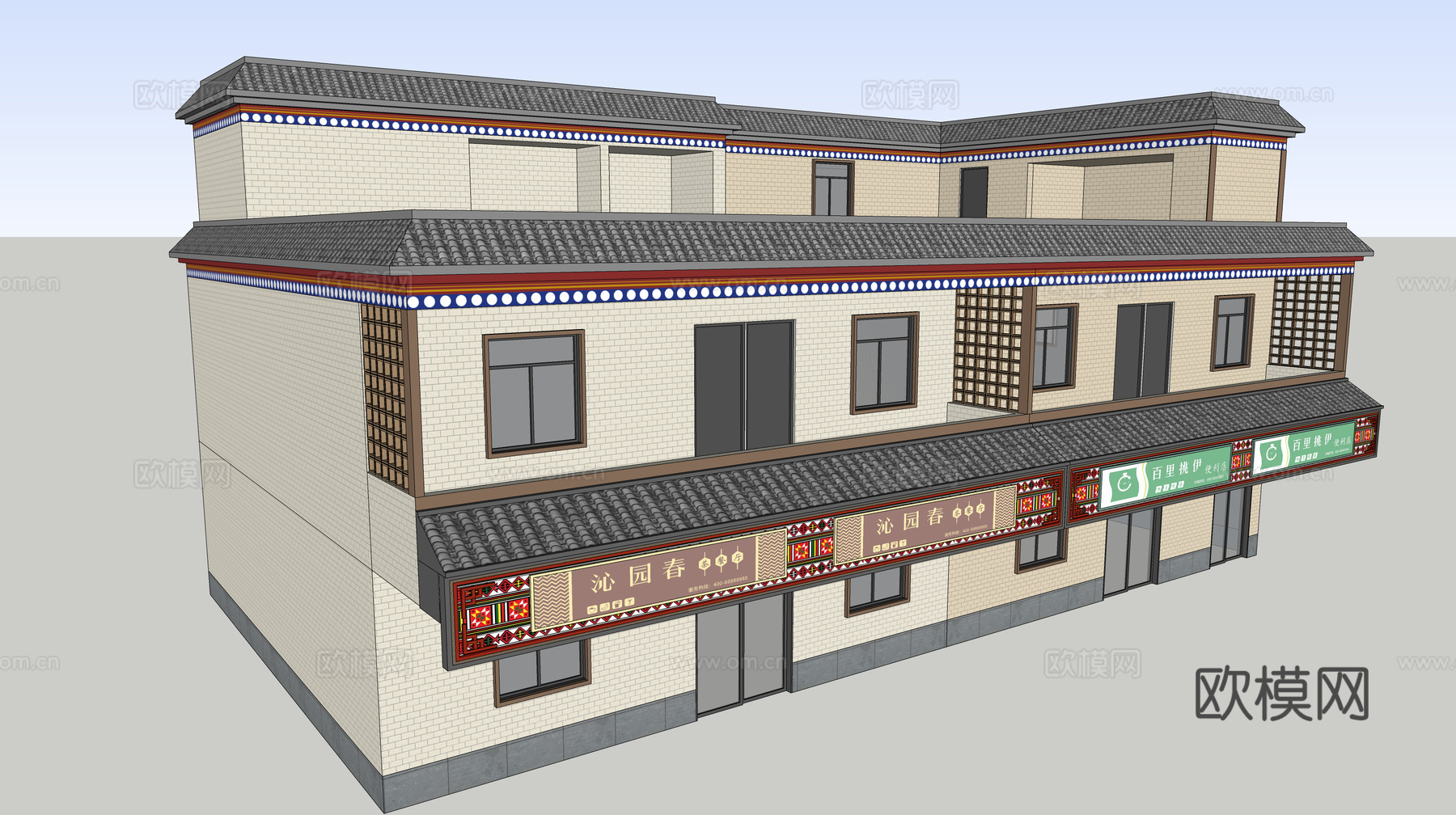 村镇居民楼民宅现代多层住宅自建房su模型