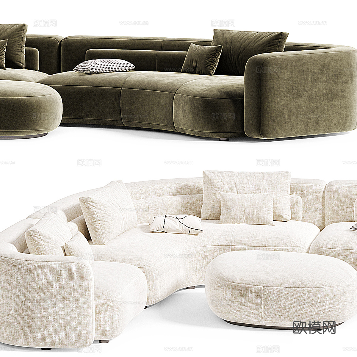 现代意式 Minotti Corner Bezier 沙发3d模型下载（渲染图5）