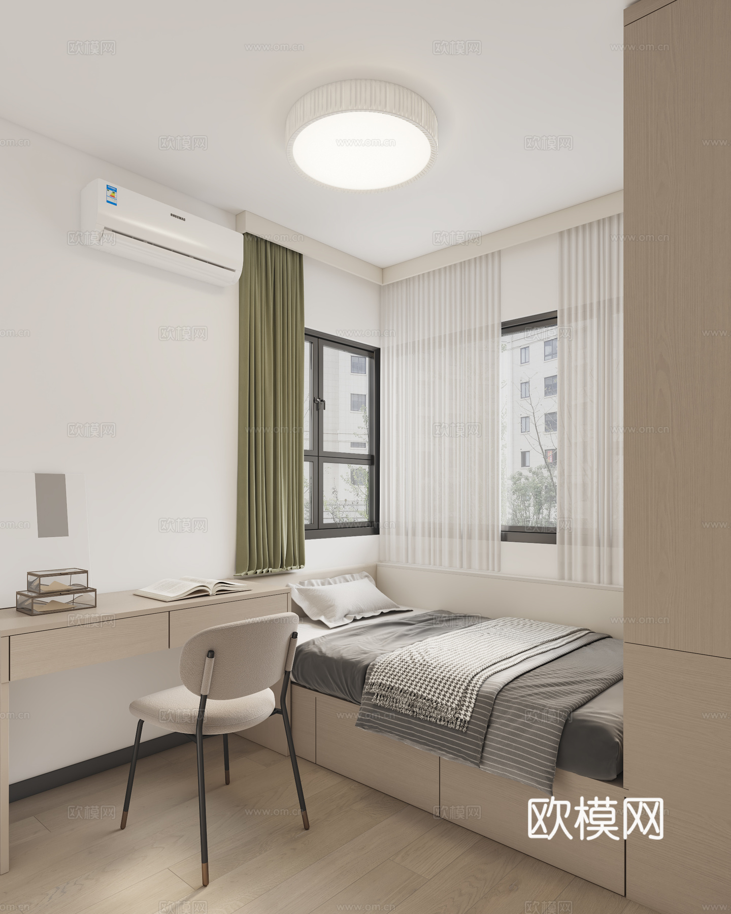 现代风卧室3d模型