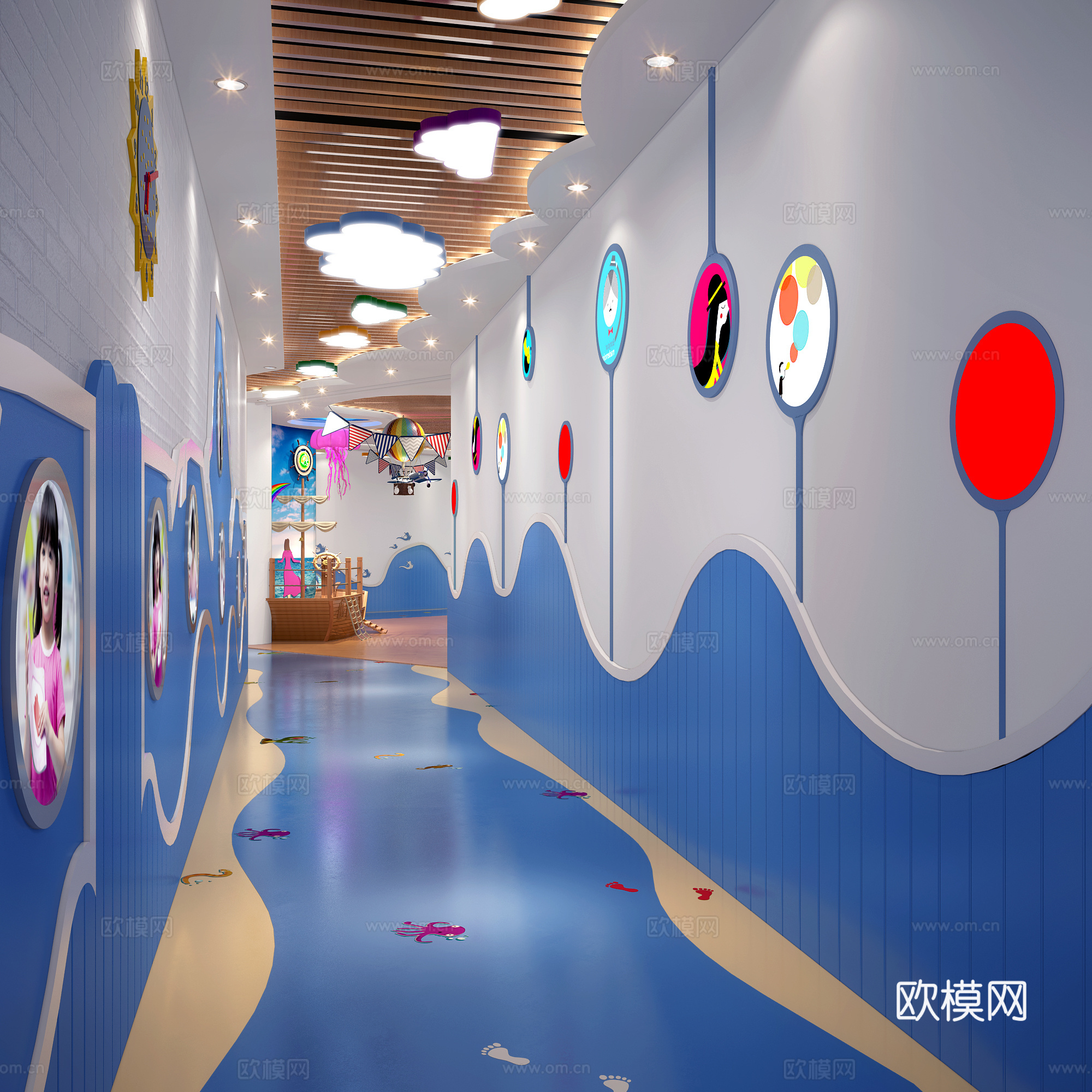 现代商场儿童卡通过道3d模型下载（渲染图3）