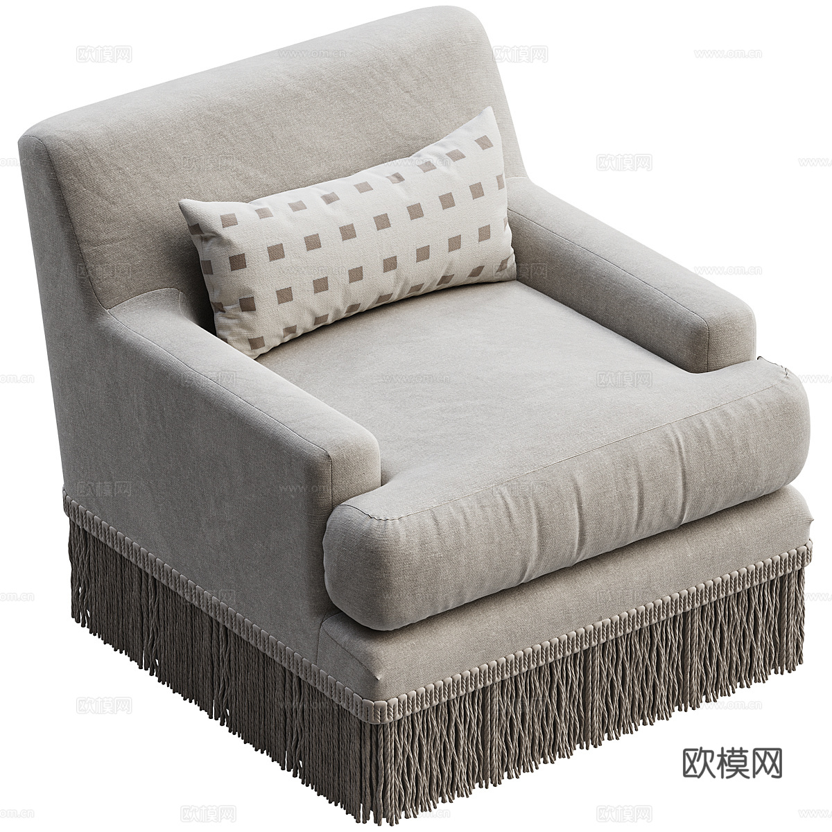 美式简约 Yves 沙发椅3d模型下载（渲染图4）