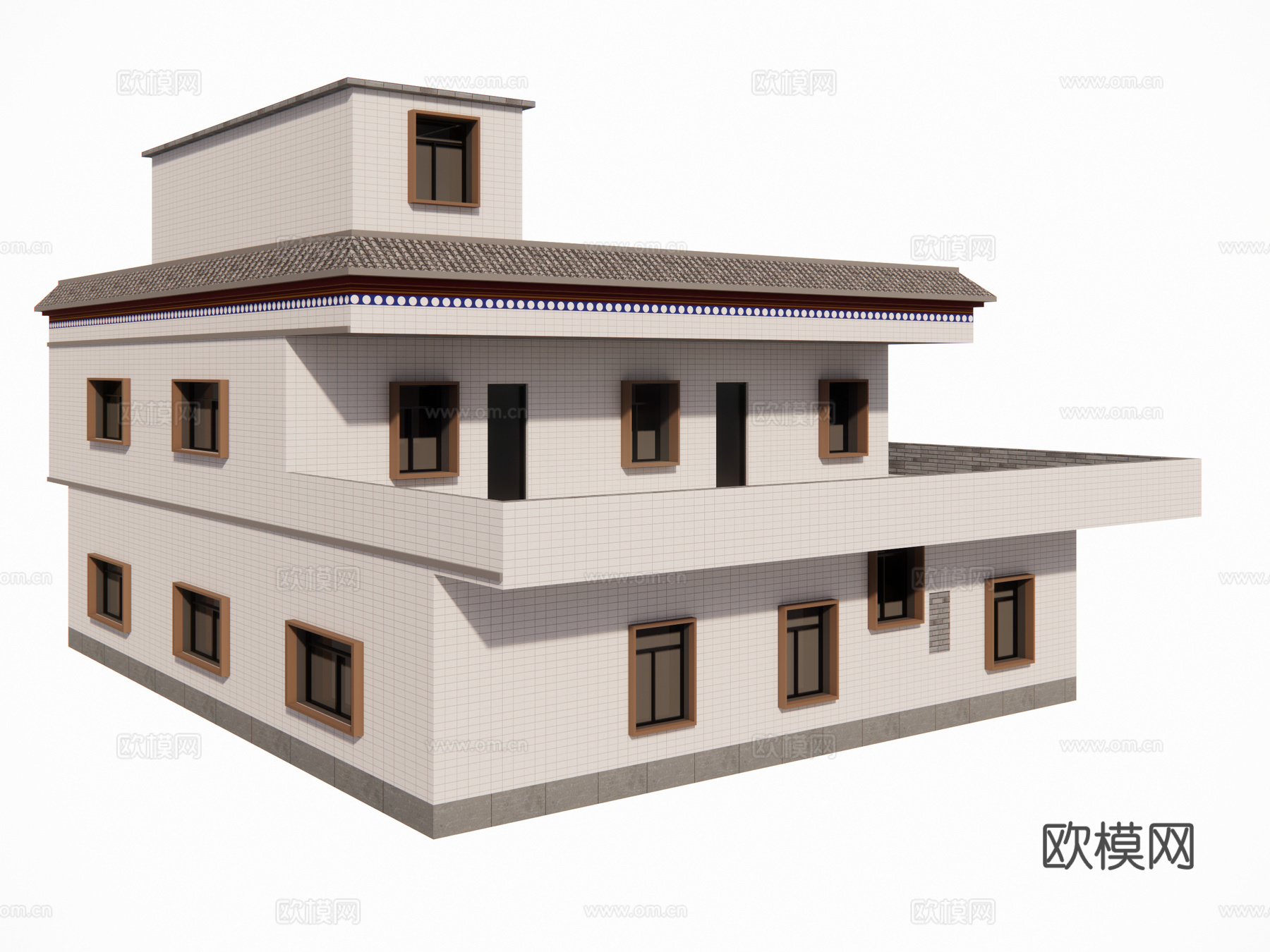 村镇居民楼民宅现代多层住宅su模型