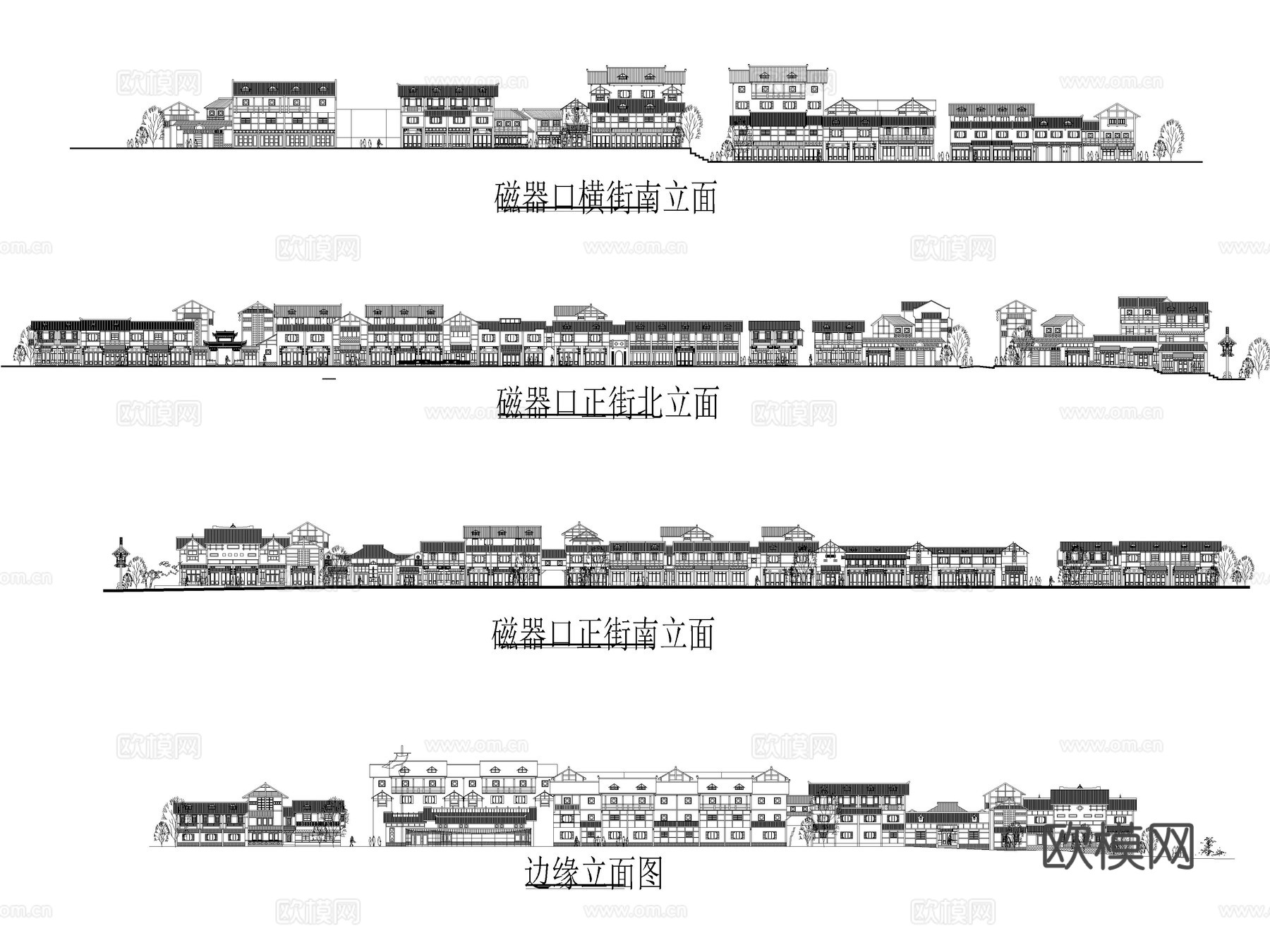 25套商业街步行街购物广场建筑规划CAD施工图cad施工图