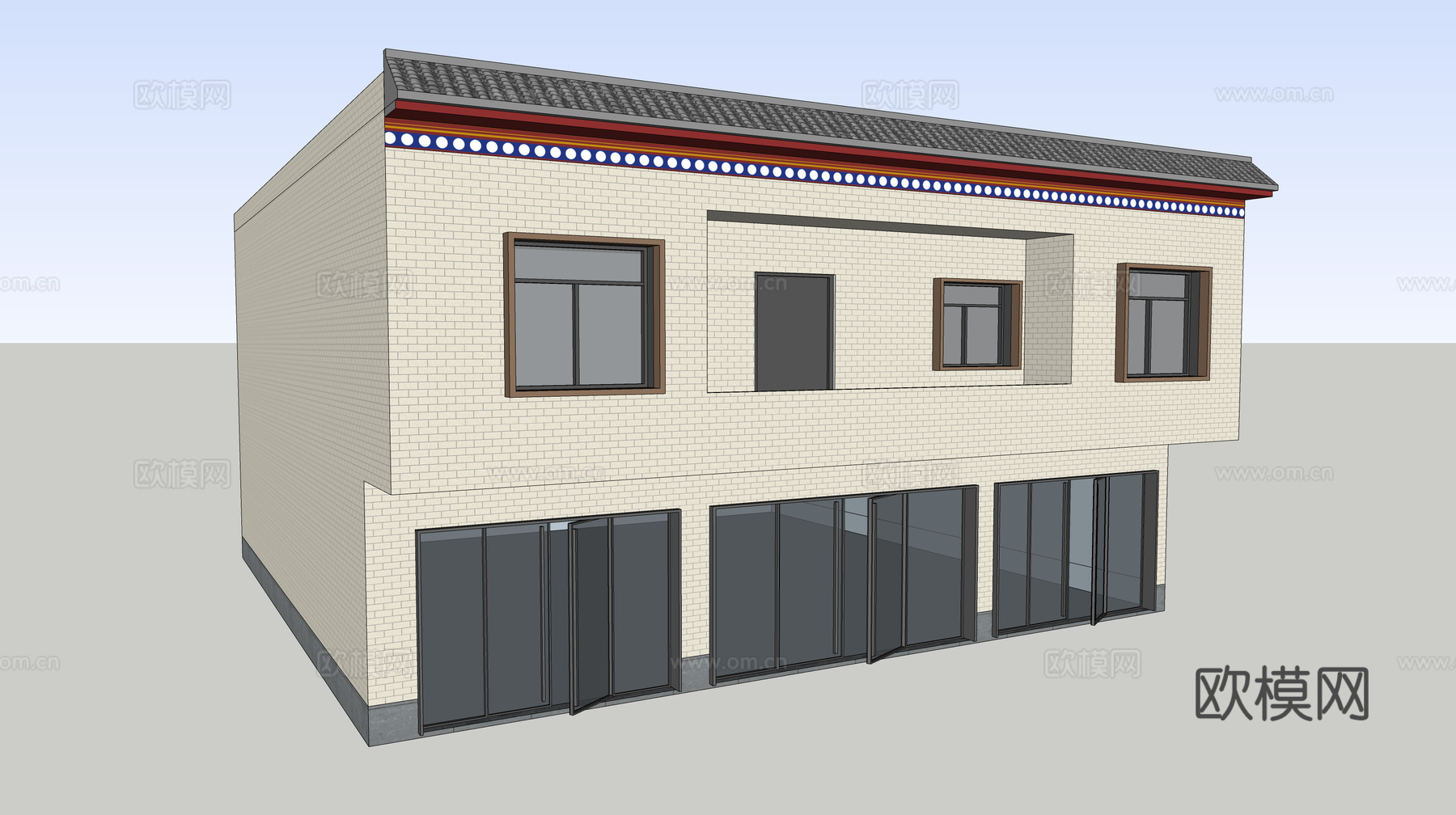 村镇居民楼民宅现代多层住宅自建房su模型