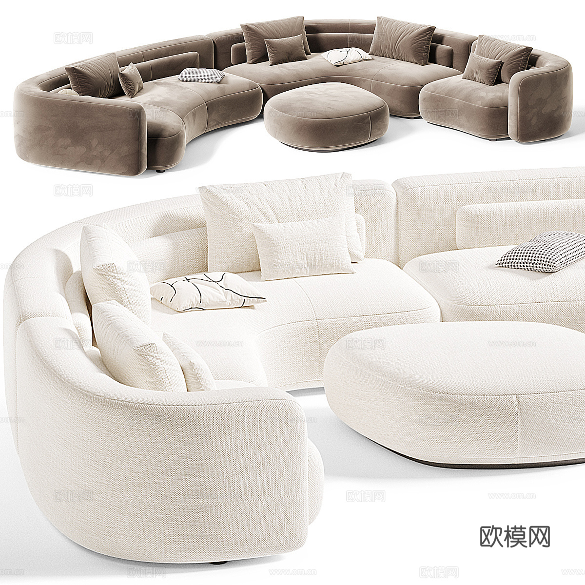 现代意式 Minotti Corner Bezier 沙发3d模型下载（渲染图6）